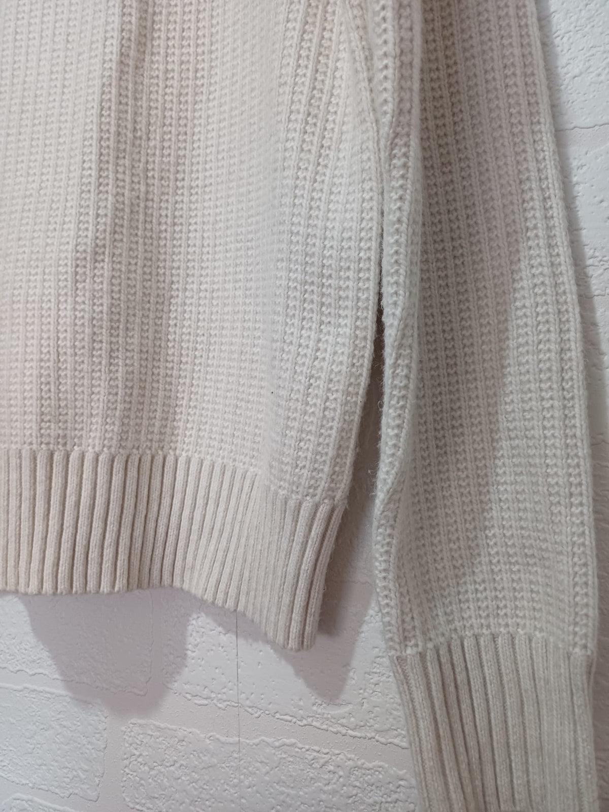 Women's Jumper M&S Collection / Very Cream Ribbed Roll-Neck Cloud-Yarn Size S Very Good Condition