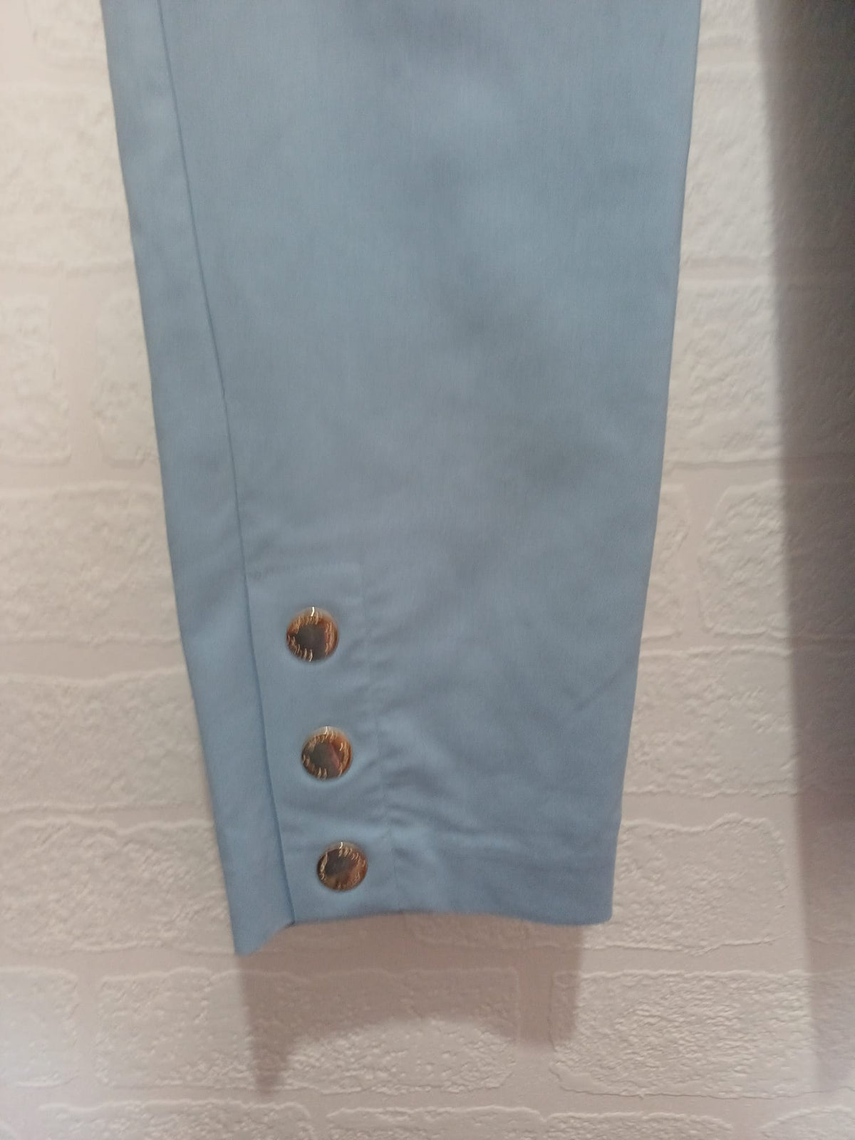 Women's Trousers Marks & Spencer Light Blue Slim-Fit Ankle-Grazer UK 8 Regular Very Good