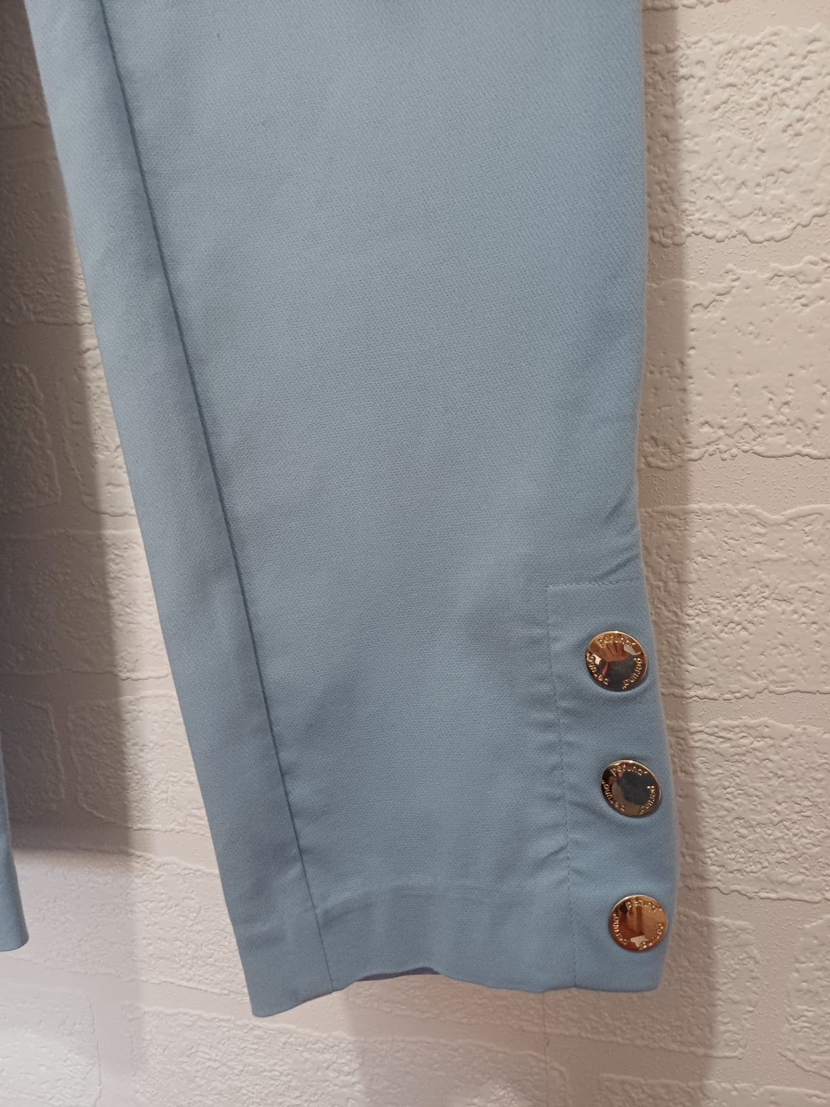 Women's Trousers Marks & Spencer Light Blue Slim-Fit Ankle-Grazer UK 8 Regular Very Good