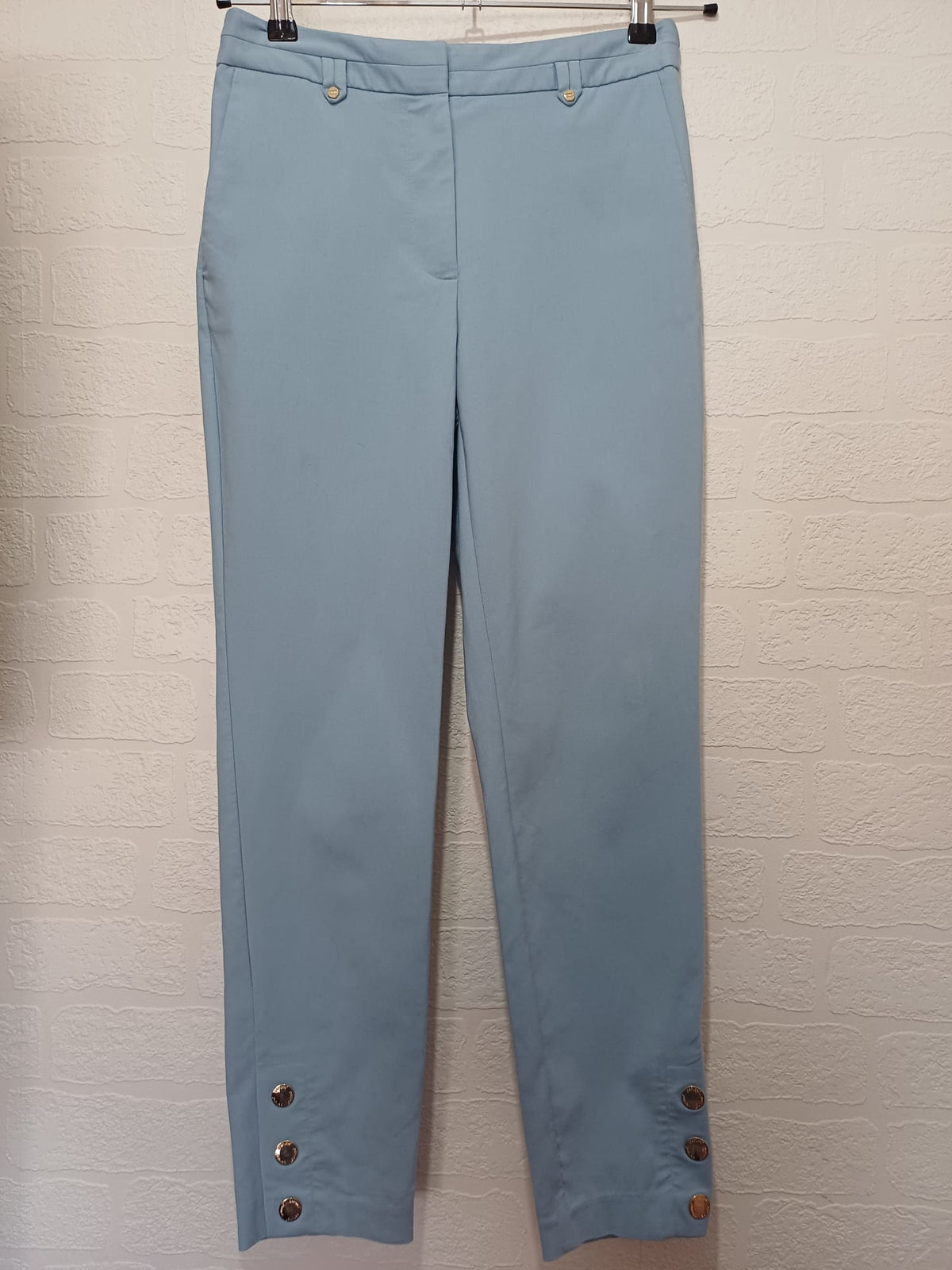 Women's Trousers Marks & Spencer Light Blue Slim-Fit Ankle-Grazer UK 8 Regular Very Good