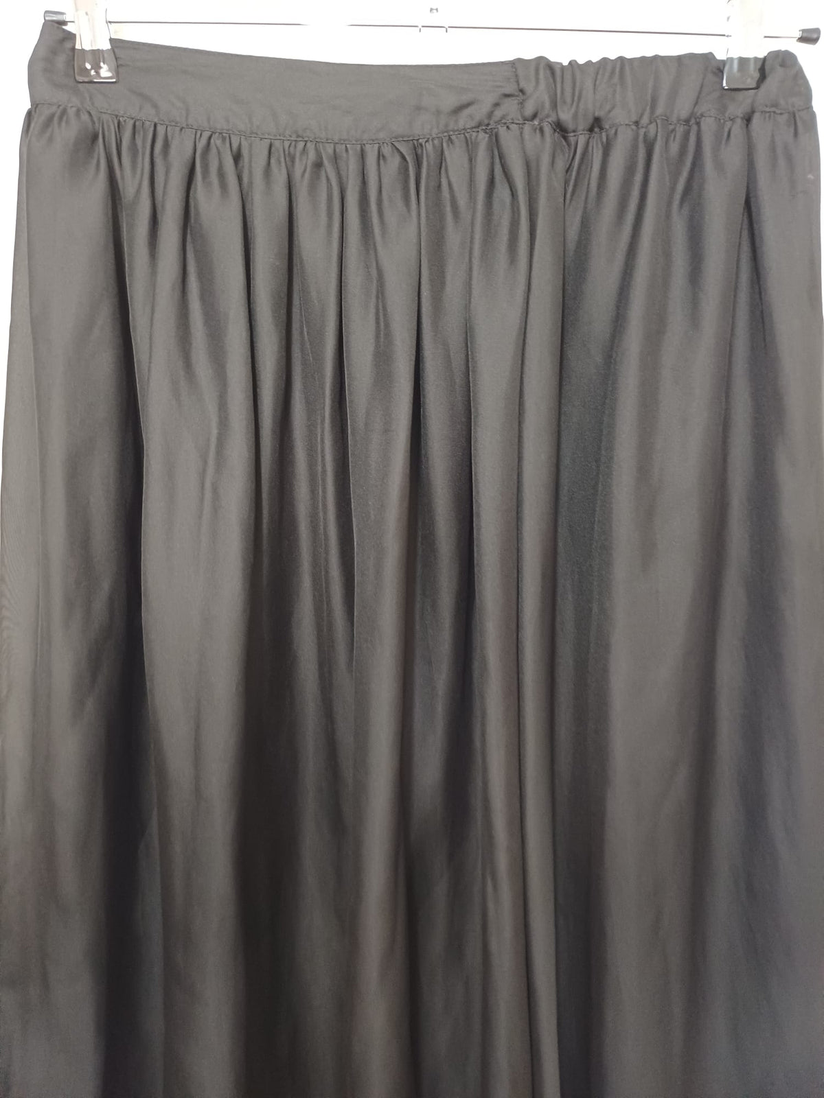 Women's Maxi Skirt Miss Loona Black Asymmetric Dip-Hem Elastic Waist Size by Measurements Very Good