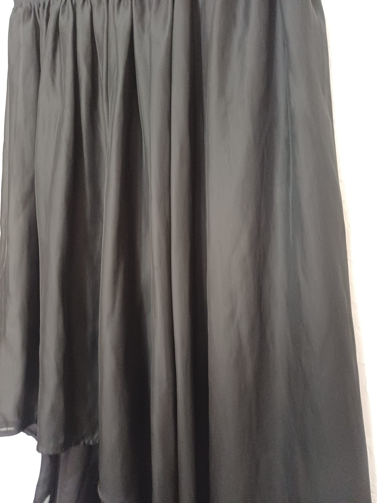 Women's Maxi Skirt Miss Loona Black Asymmetric Dip-Hem Elastic Waist Size by Measurements Very Good
