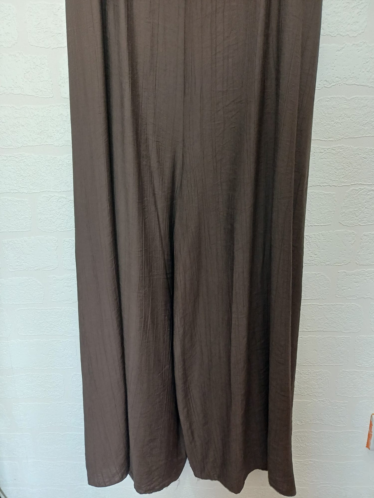 Women's Jumpsuit New Collection Chocolate Brown Polka Dot Strap Wide-Leg Approx. UK 8–Small 12 New With Tags
