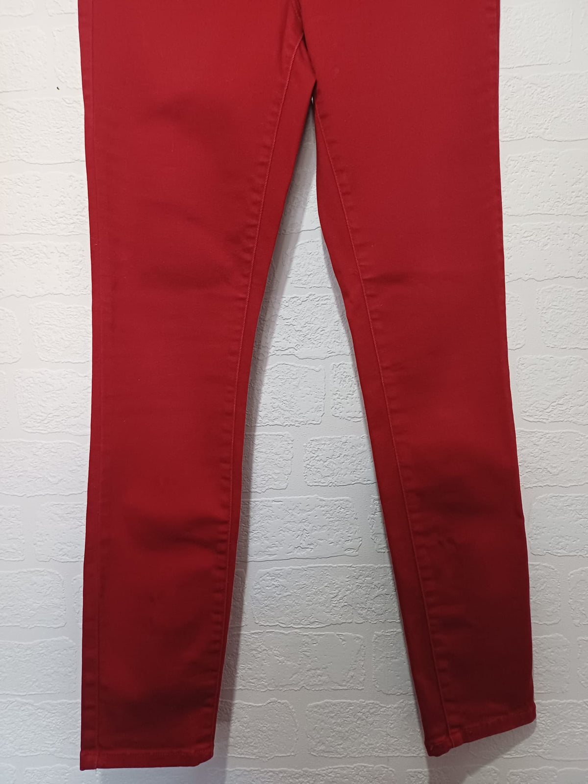 Women's Jeans NEXT Red 'The Biker' Zip Detail Skinny UK 10 Regular Very Good Condition