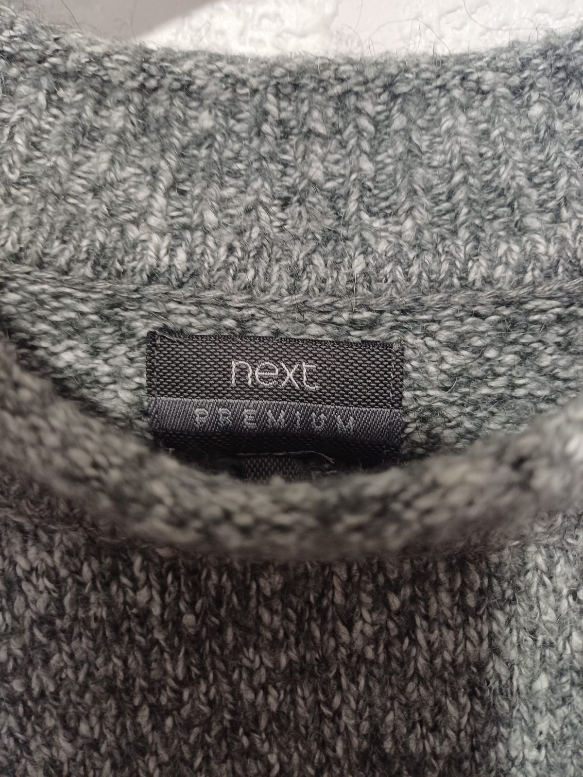 Men's Jumper Next Premium Grey Marled Mohair Blend Crew Neck Size XL Great Condition
