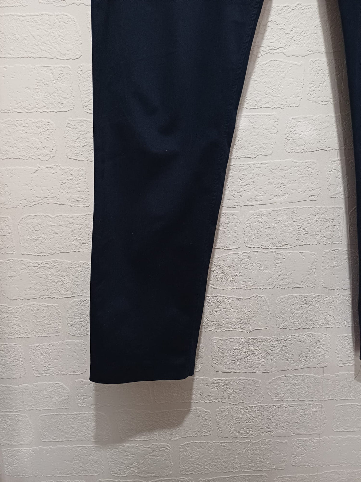 Men's Chino Trousers Zara Man Navy Blue Slim Fit Cotton Stretch Measured Approx. W36 L30 Very Good Condition