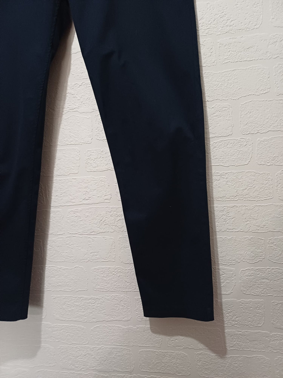 Men's Chino Trousers Zara Man Navy Blue Slim Fit Cotton Stretch Measured Approx. W36 L30 Very Good Condition