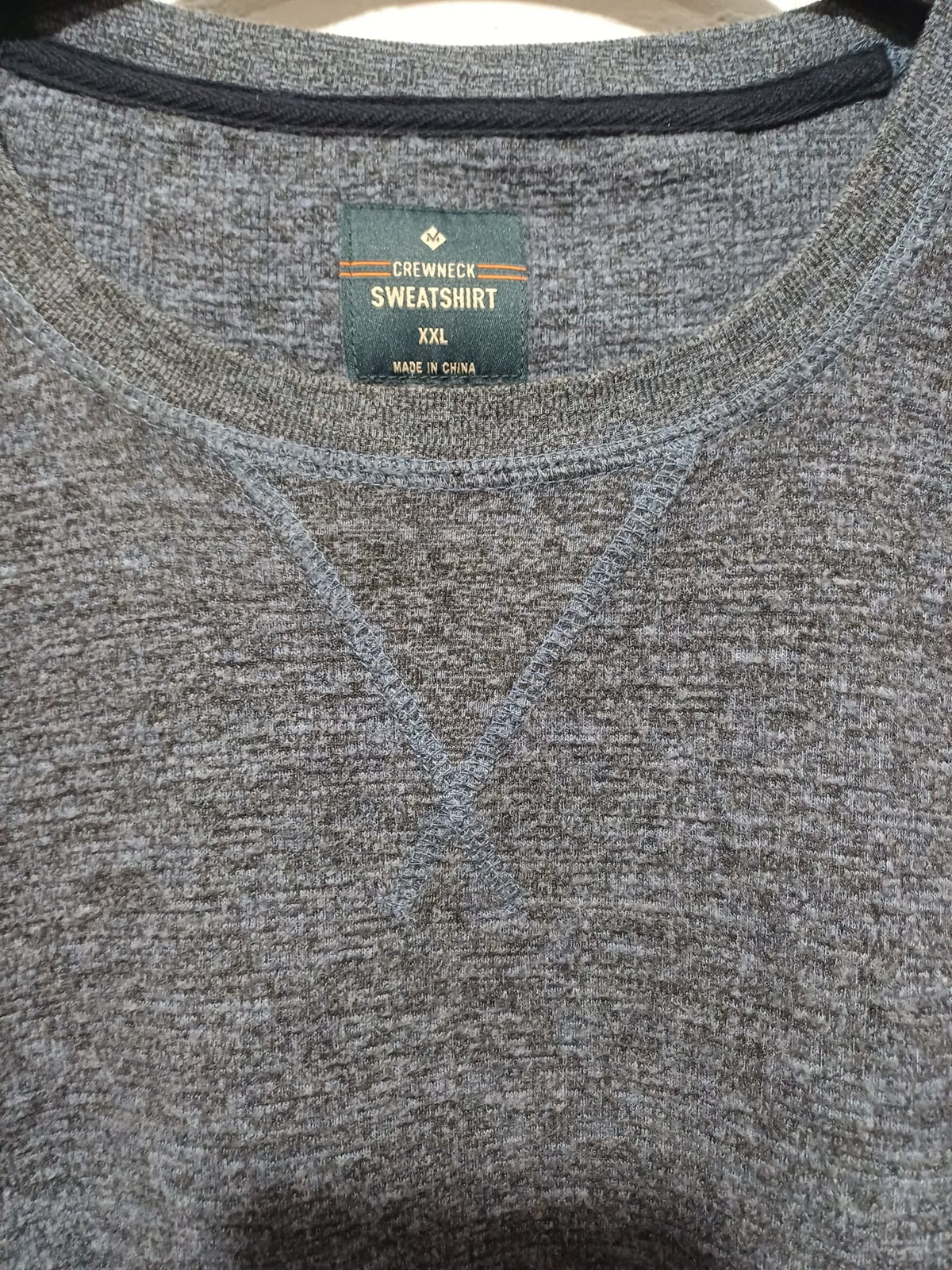 Men's Sweatshirt Member's Mark Blue Marled Textured Crew Neck Size XXL Great Condition