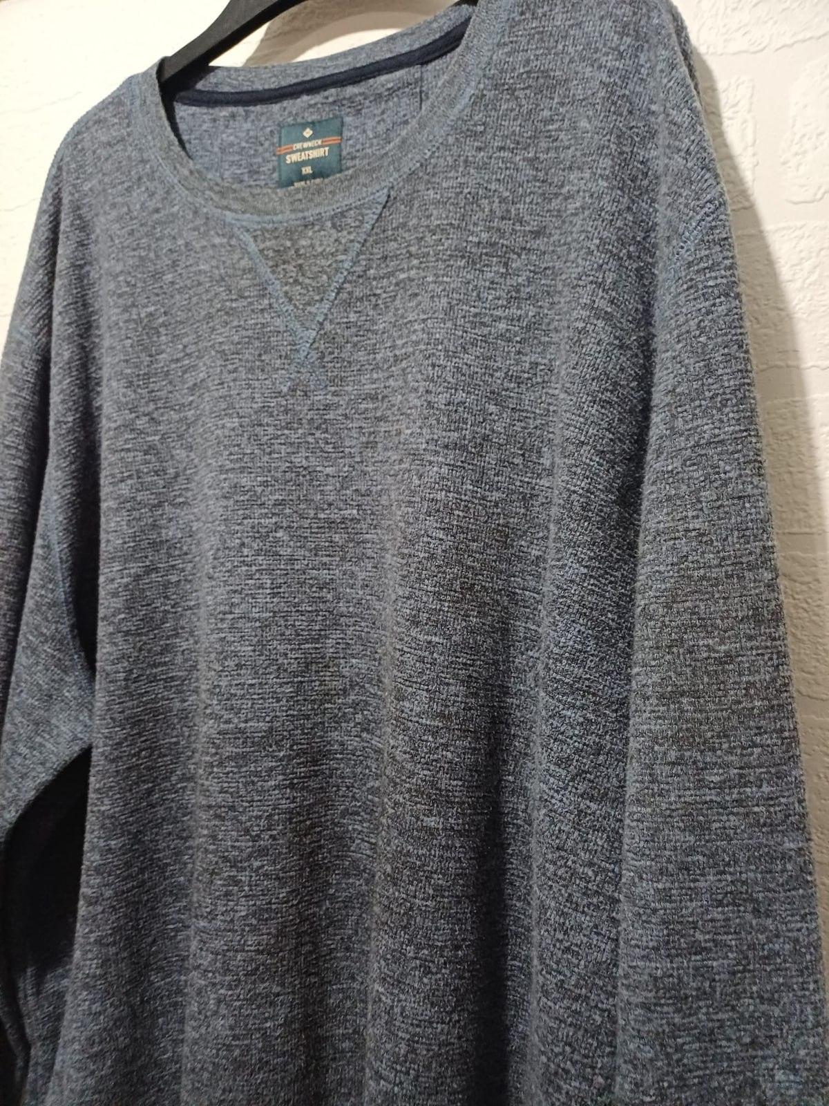 Men's Sweatshirt Member's Mark Blue Marled Textured Crew Neck Size XXL Great Condition