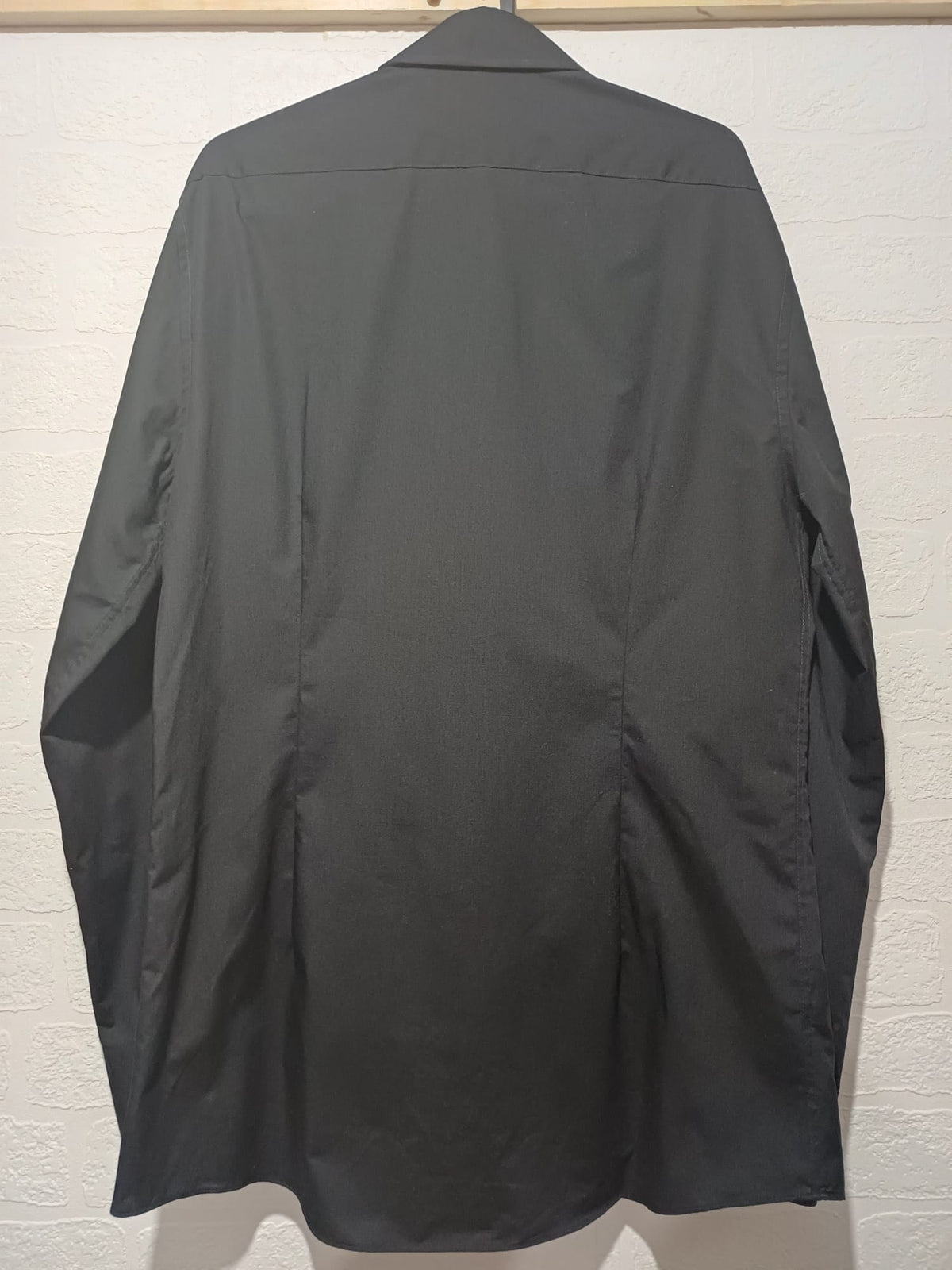 Men's Formal Shirt M&S Collection Black Slim Fit Long Sleeve Collar Size 15.5" (39–40 cm) Great Condition