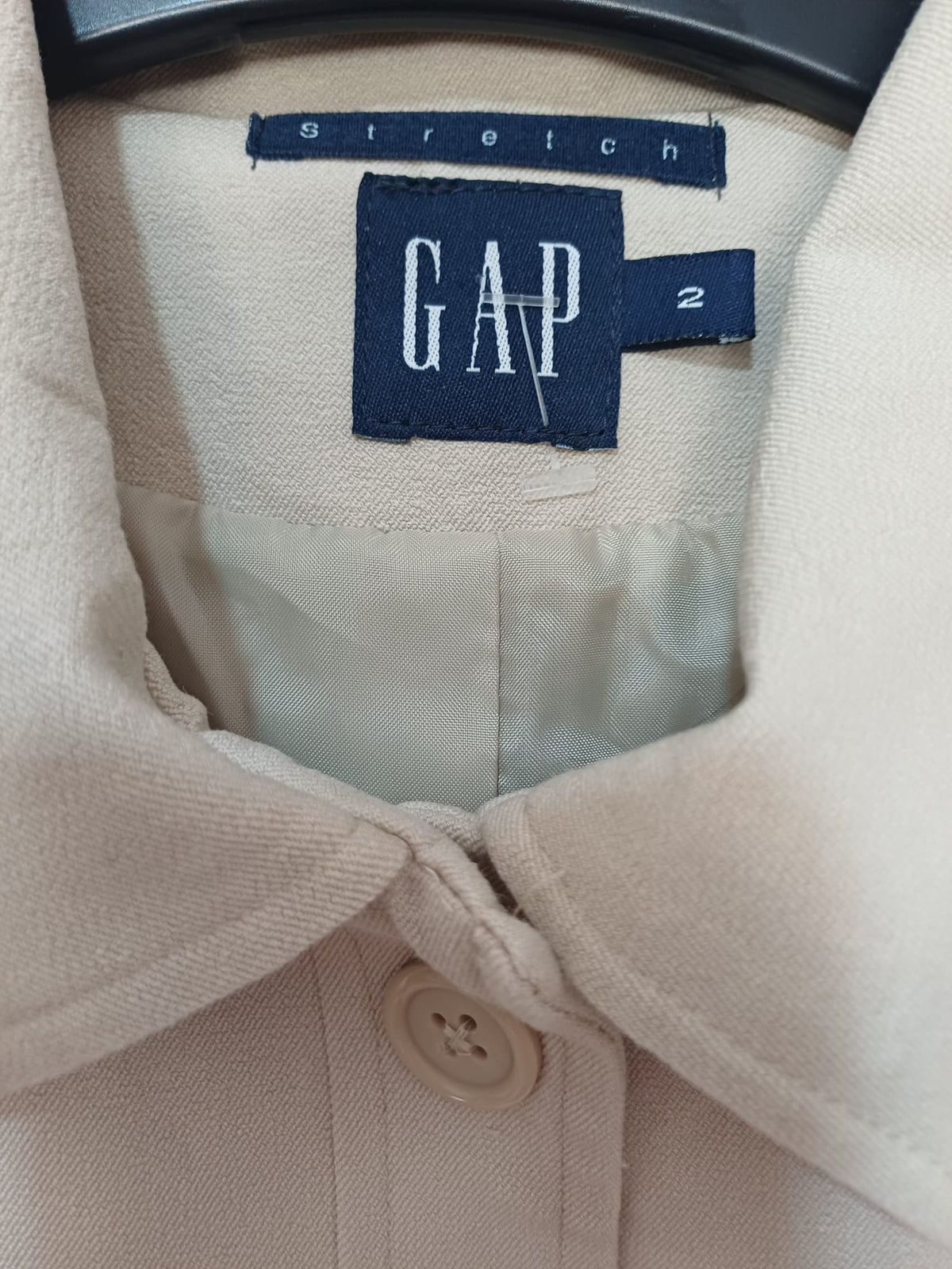 Women's Jacket Gap Beige Stretch Button Front Utility Size US 2 / UK 6 Very Good Condition