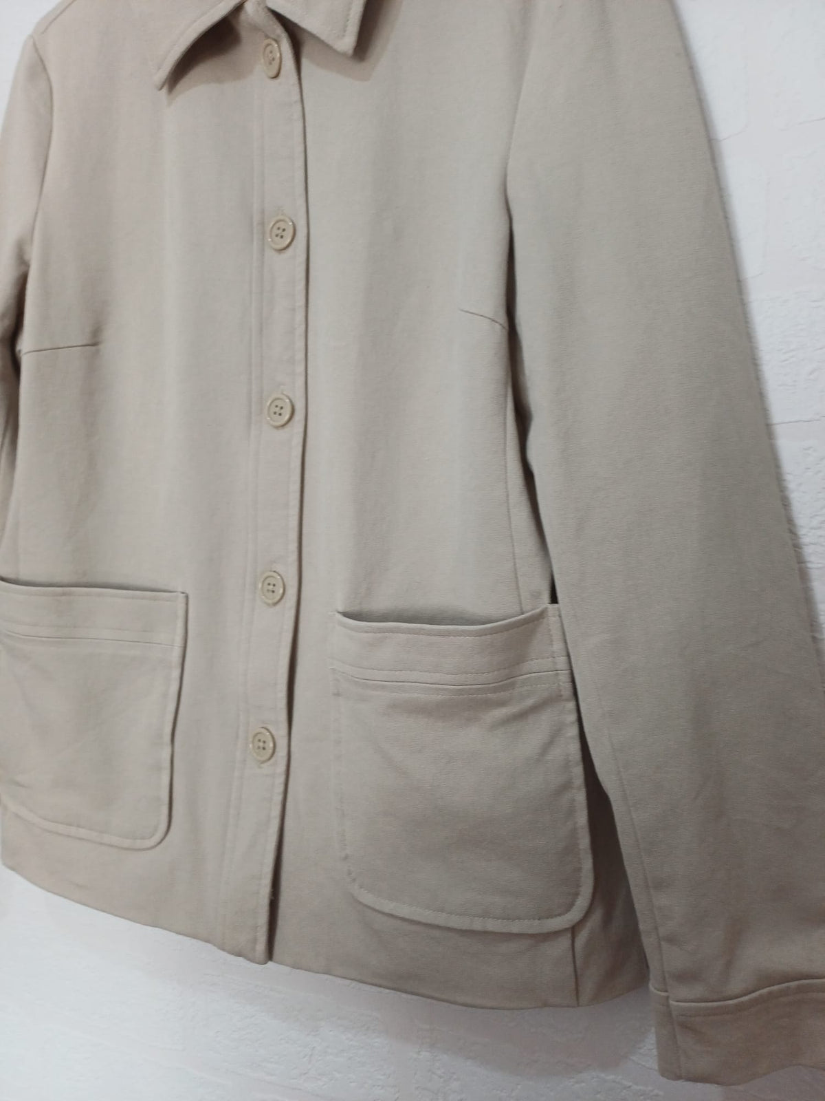 Women's Jacket Gap Beige Stretch Button Front Utility Size US 2 / UK 6 Very Good Condition