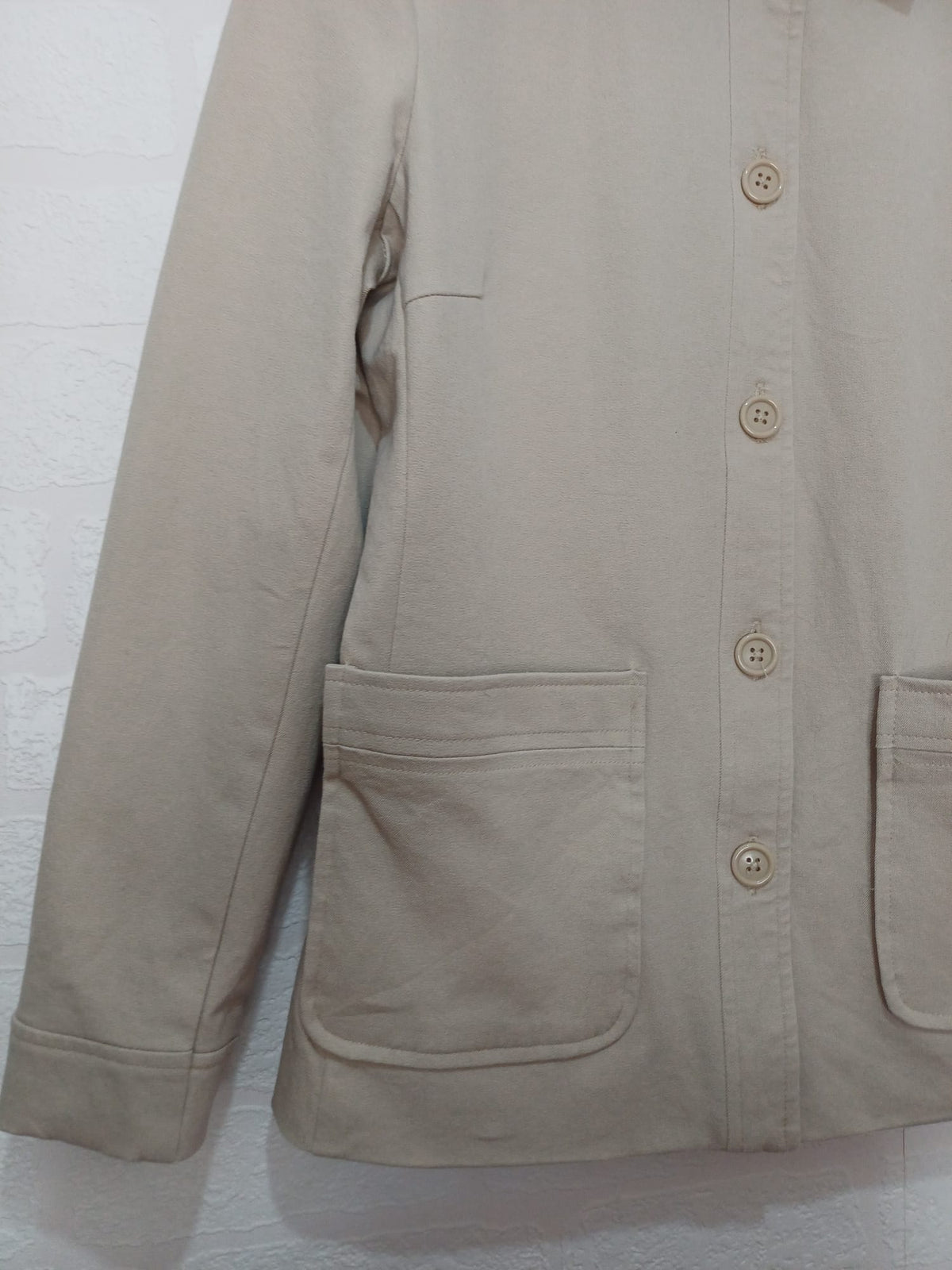 Women's Jacket Gap Beige Stretch Button Front Utility Size US 2 / UK 6 Very Good Condition