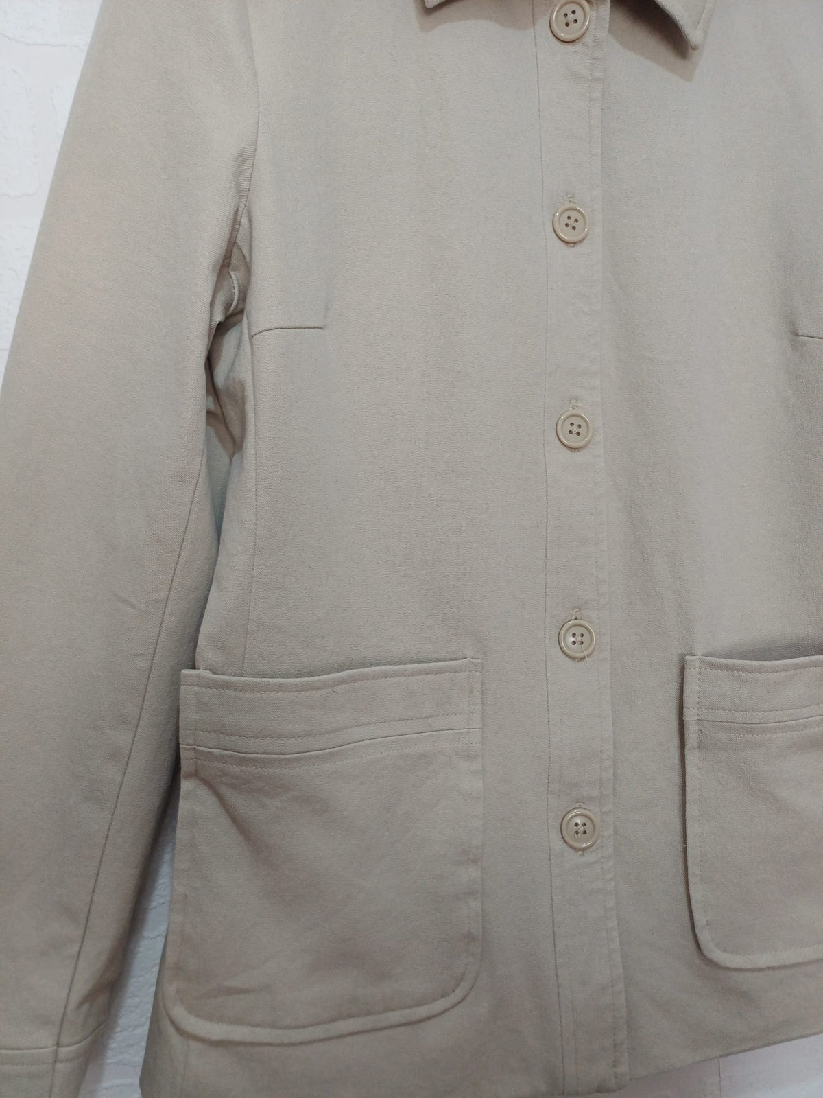 Women's Jacket Gap Beige Stretch Button Front Utility Size US 2 / UK 6 Very Good Condition