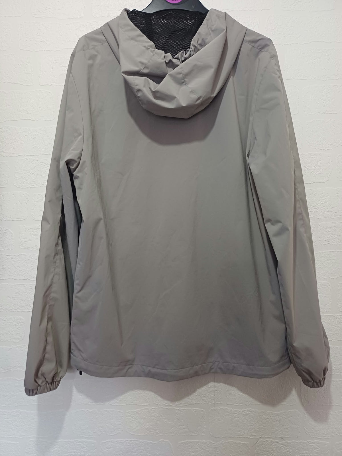 Unisex Jacket Tu Light Grey Stone Hooded Zip-Up Lightweight Windbreaker Tagged Men's Size S Very Good Condition