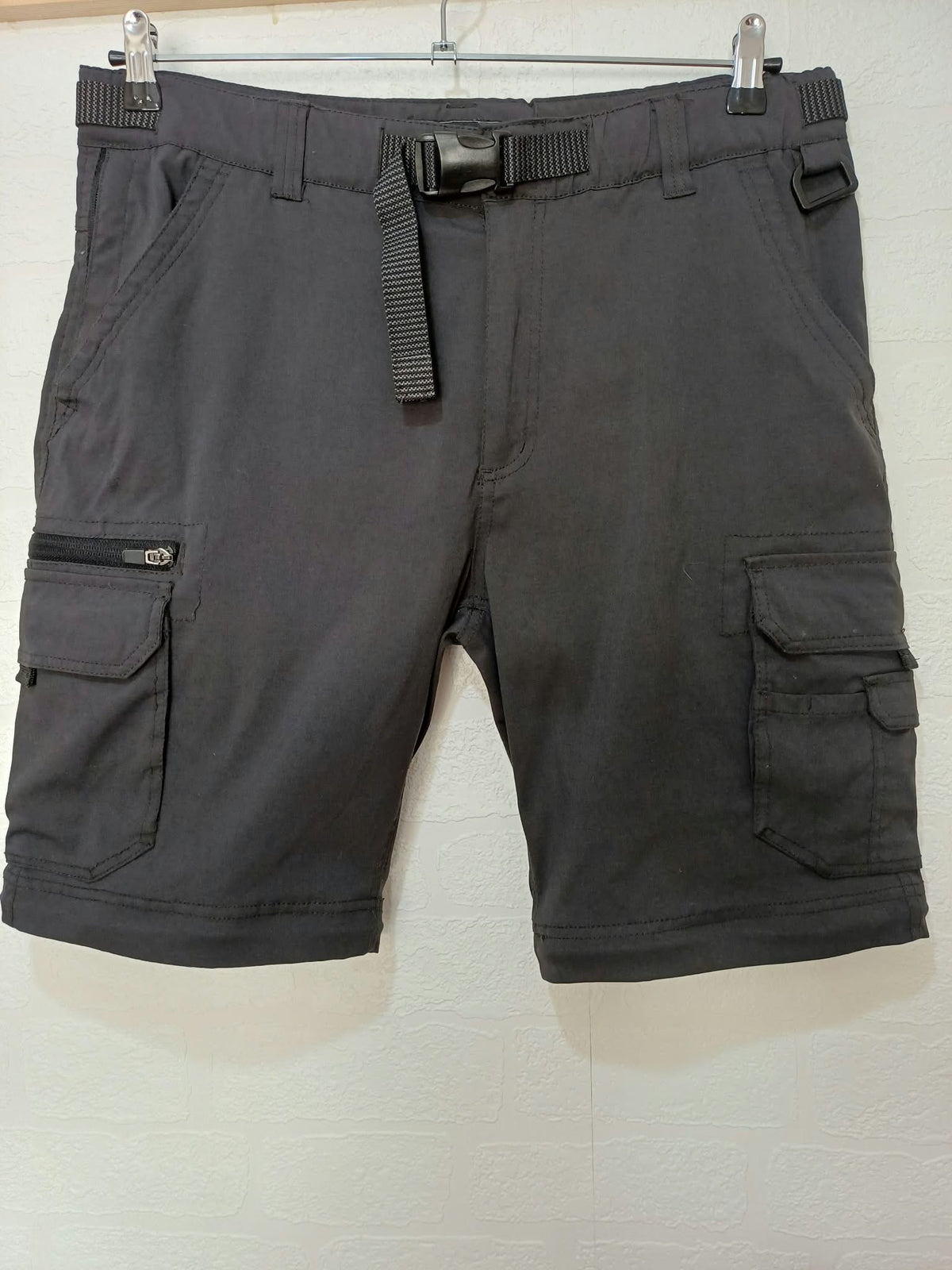 Men's Shorts BC Clothing Dark Grey Outdoor Hiking Cargo with Belt Size XL Very Good Condition