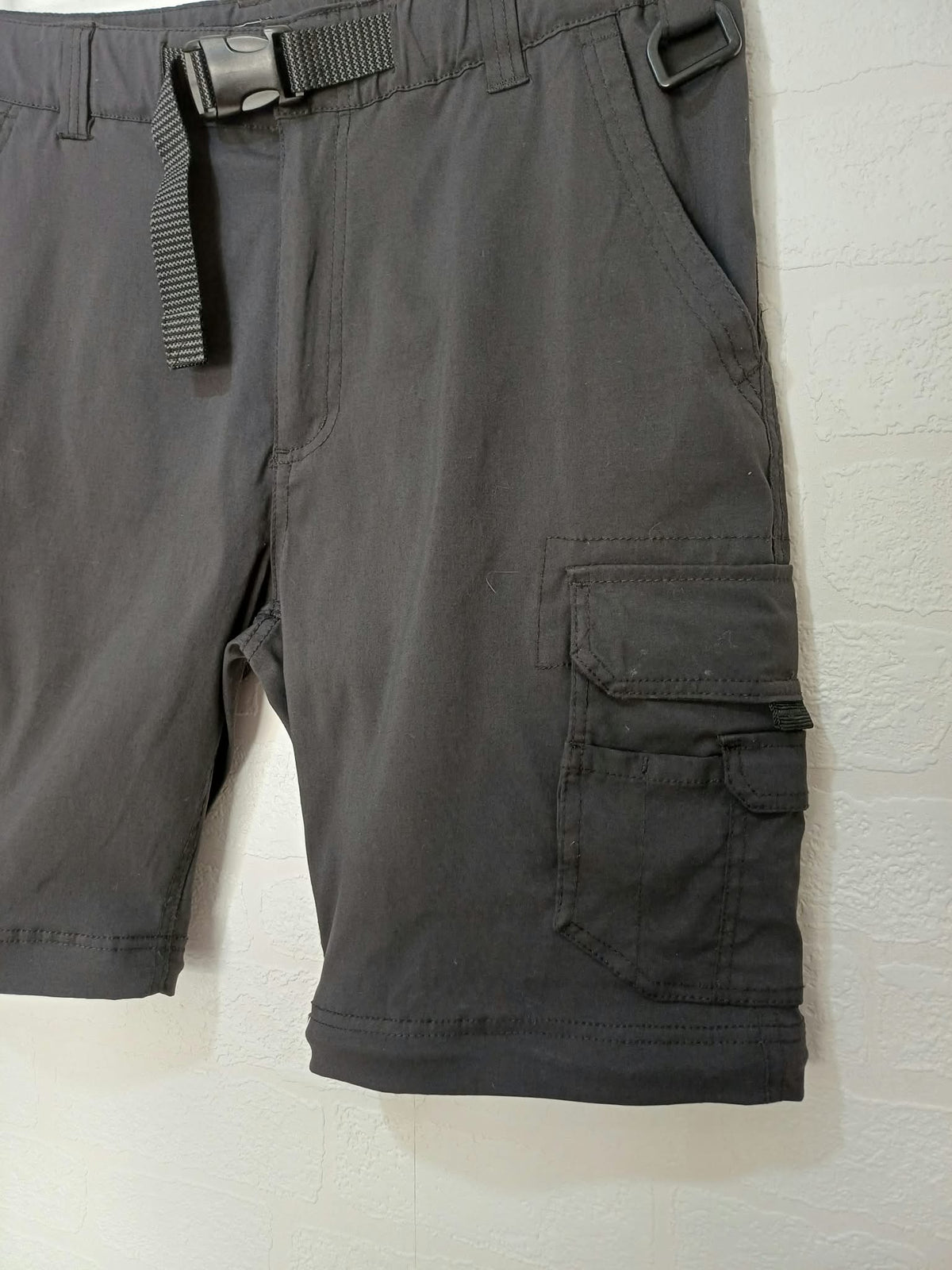 Men's Shorts BC Clothing Dark Grey Outdoor Hiking Cargo with Belt Size XL Very Good Condition