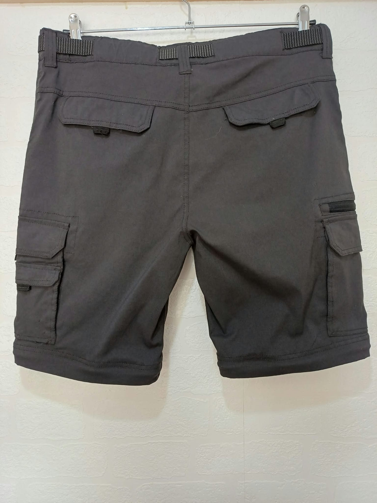 Men's Shorts BC Clothing Dark Grey Outdoor Hiking Cargo with Belt Size XL Very Good Condition