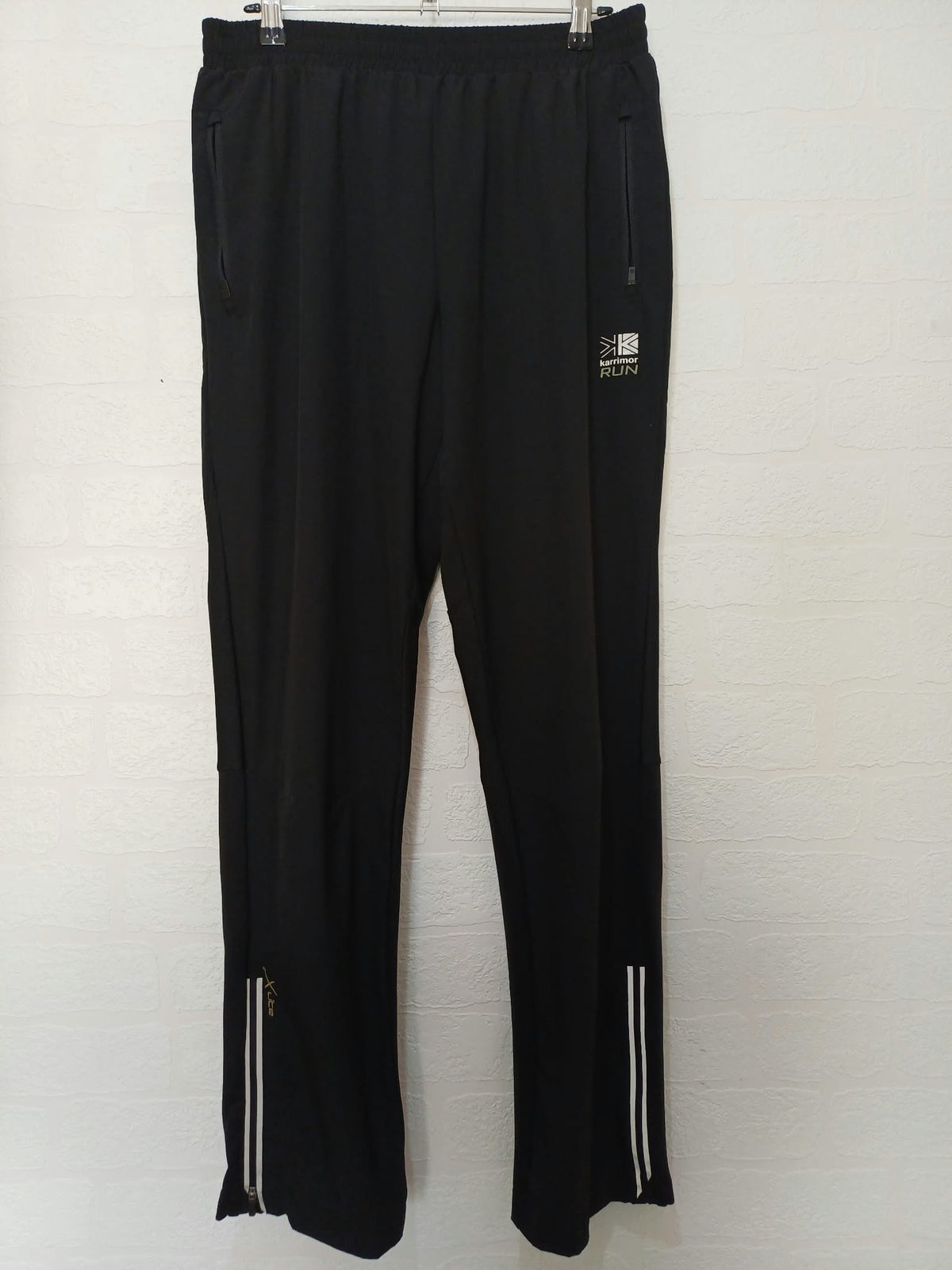 Men's Trousers Karrimor X Lite Black Reflective Zipped Running Size M Very Good Condition