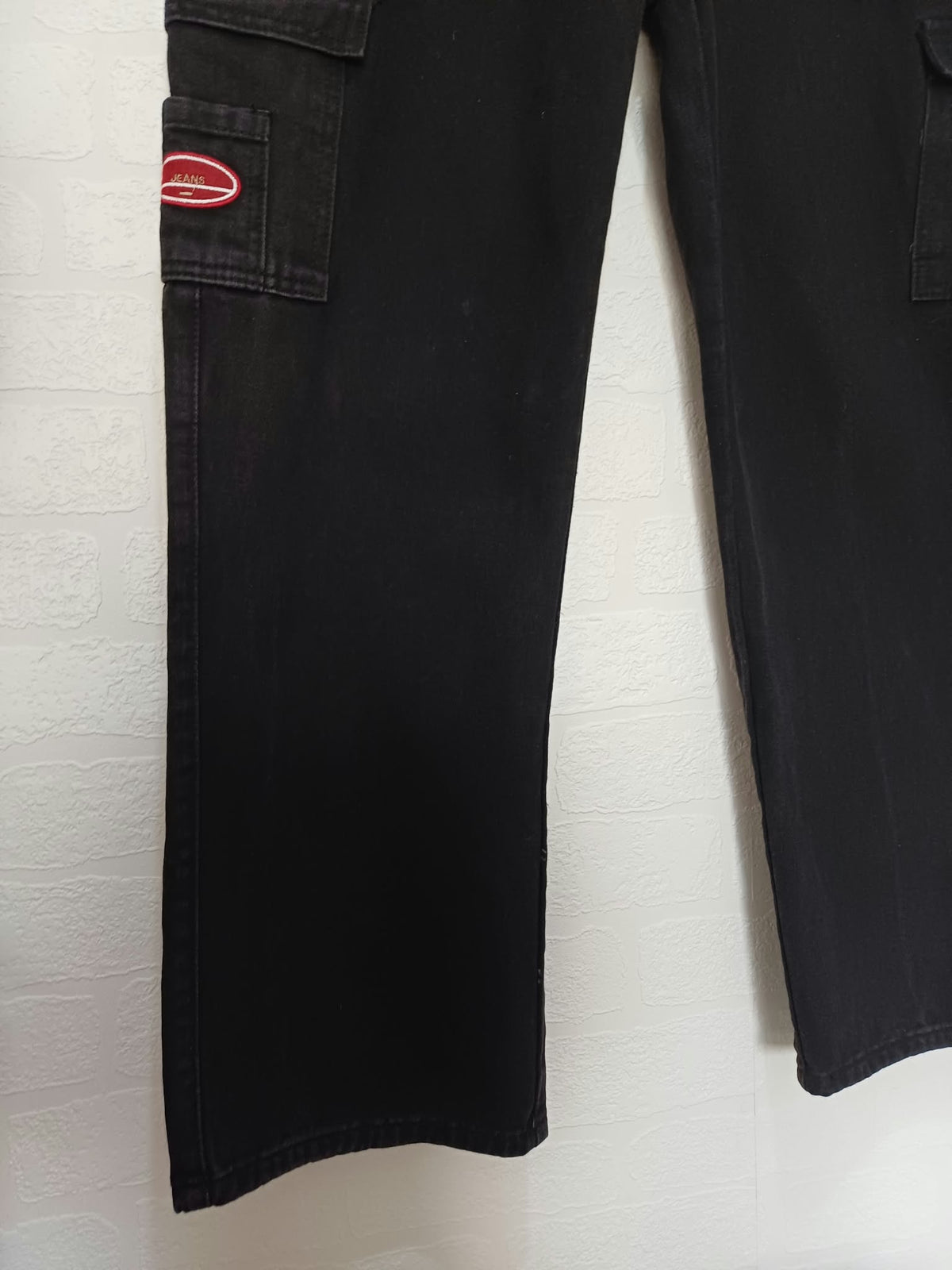 Men's Jeans SHEIN Black Cargo Utility Straight Leg Size XL Very Good Condition