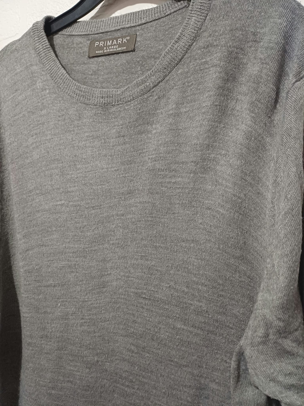 Women's Jumper Primark Grey Marl Crew Neck Fine Knit Size XL Very Good Condition