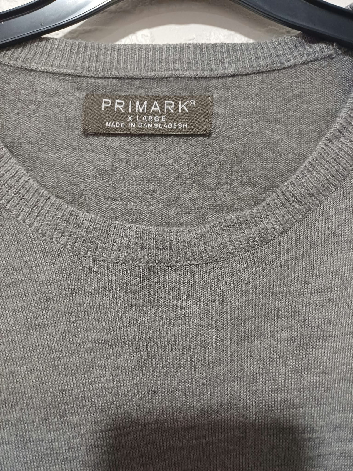 Women's Jumper Primark Grey Marl Crew Neck Fine Knit Size XL Very Good Condition