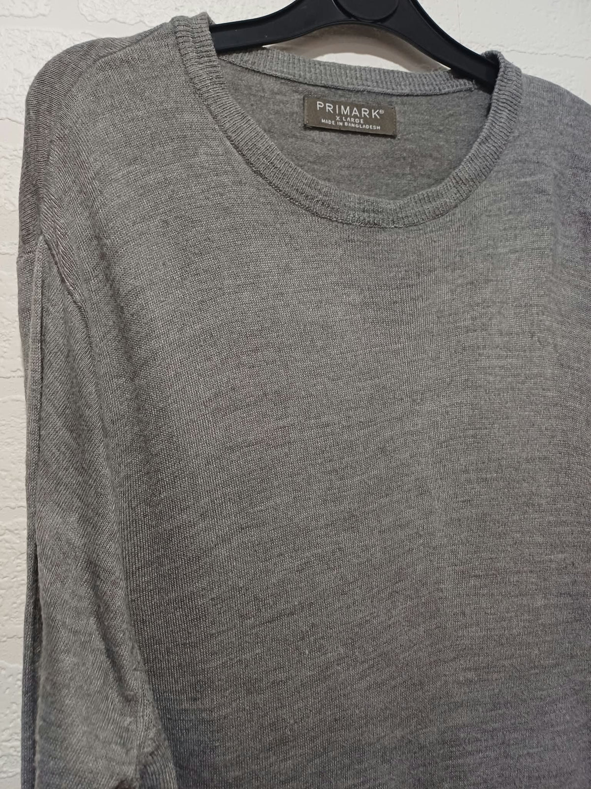 Women's Jumper Primark Grey Marl Crew Neck Fine Knit Size XL Very Good Condition