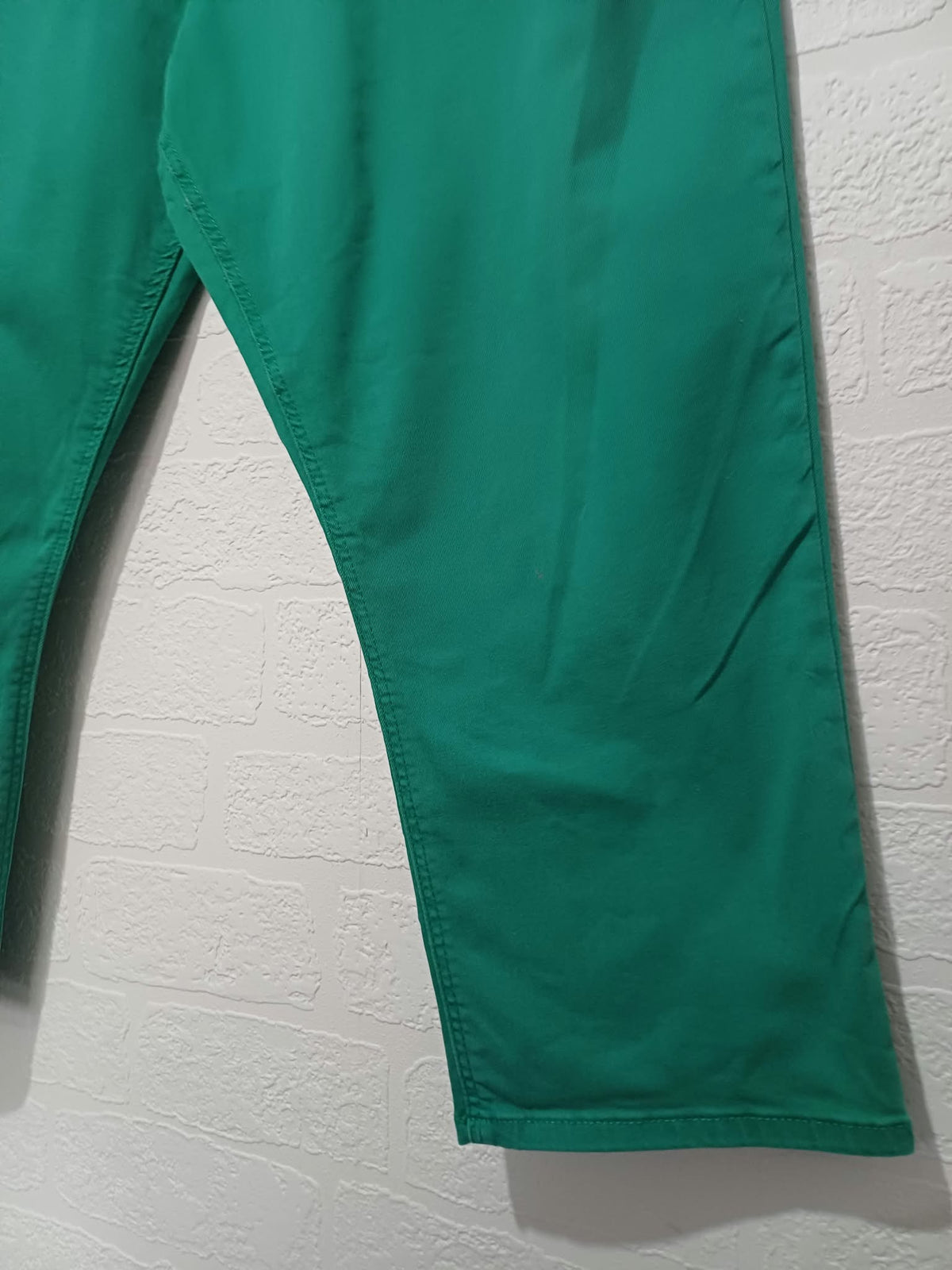 Women's Cropped Trousers M&S Emerald Green Super Skinny Stretch Plus Size UK 18 Regular Very Good Condition