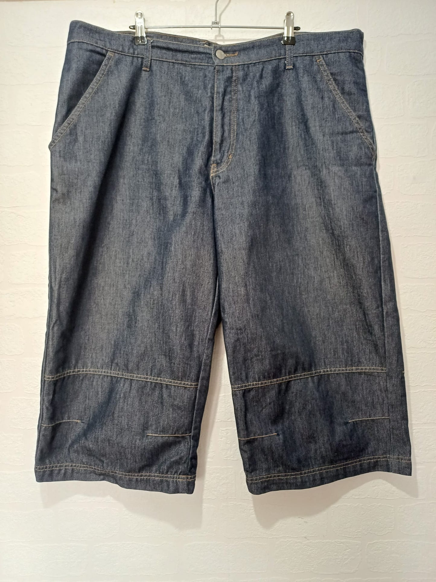 Men's Long Shorts H.I.S Fashion Blue Denim 40W/32L Approx. 20" Inside Leg - Very Good Condition