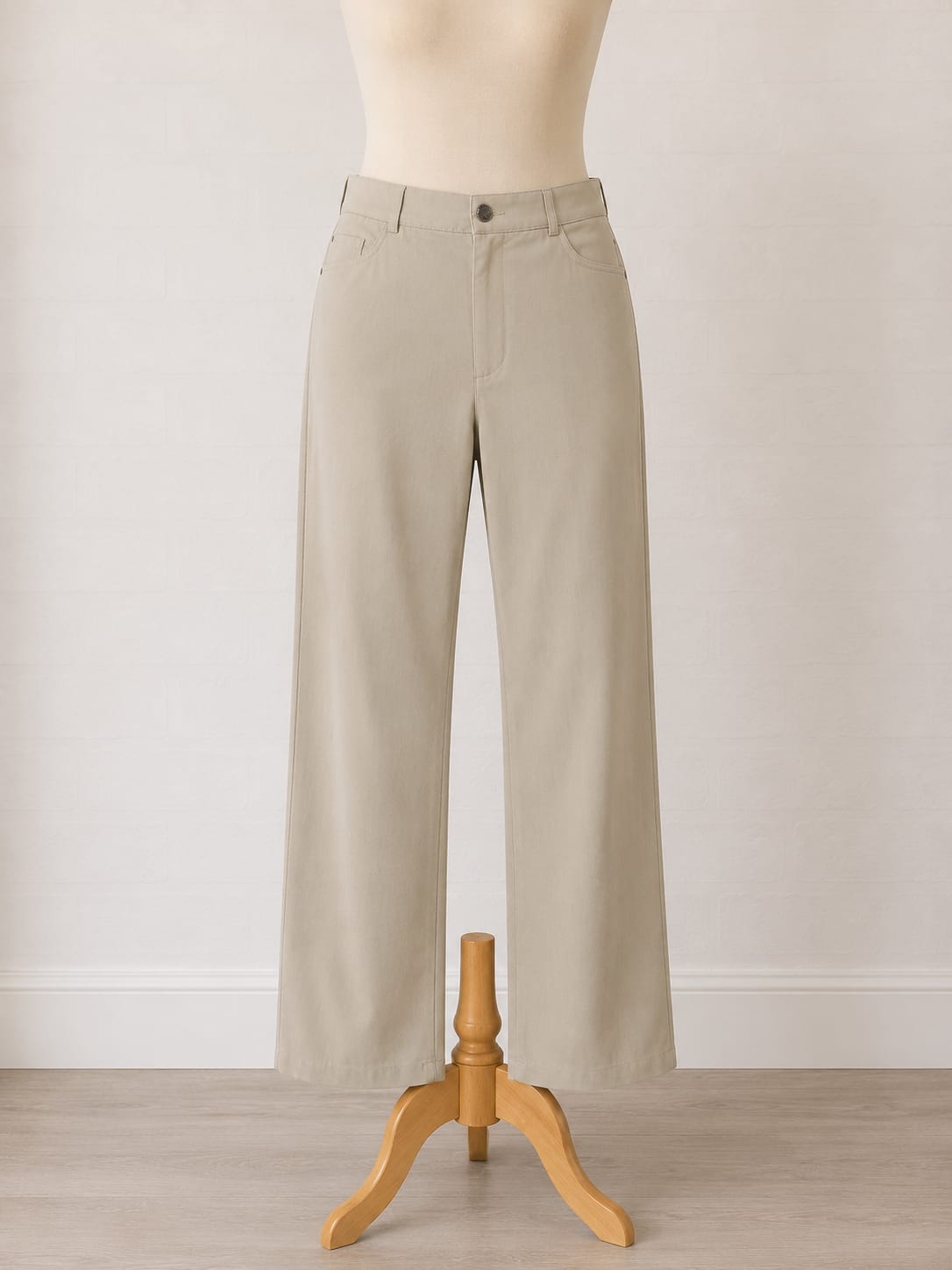 Women's Trousers M&S Beige Straight Leg Smart Casual Size 18 - Good Condition
