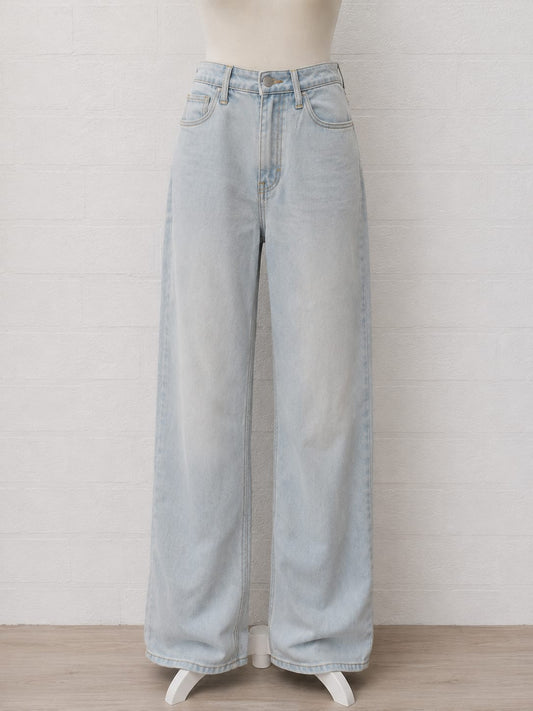 Women's Wide Leg Jeans Hollister Light Blue Wash High Rise W28 L31 - Very Good Condition