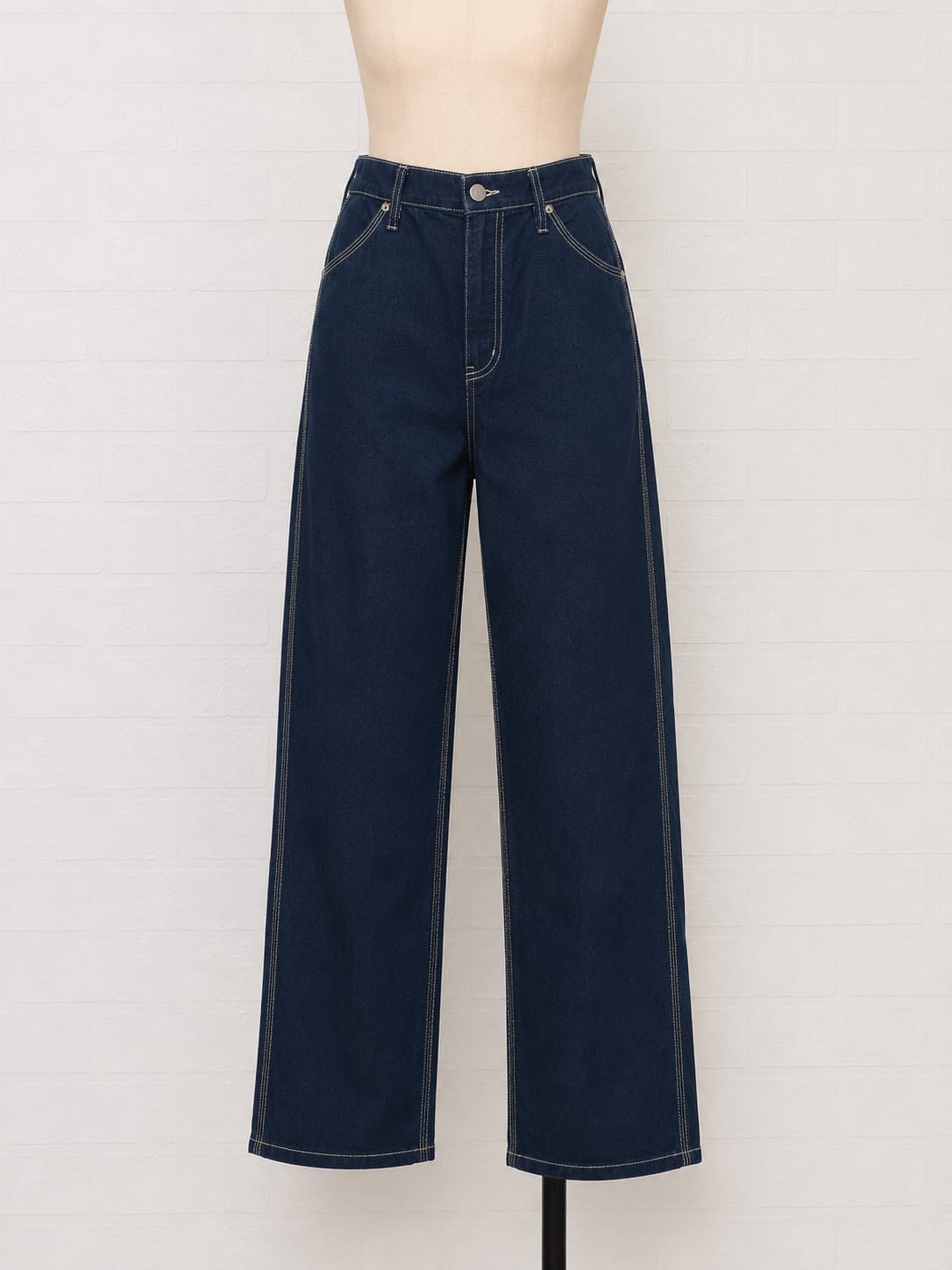 Women's Trousers JW Anderson x Uniqlo Navy Blue Contrast Stitching Size 12 W32 L30 - Very Good Condition