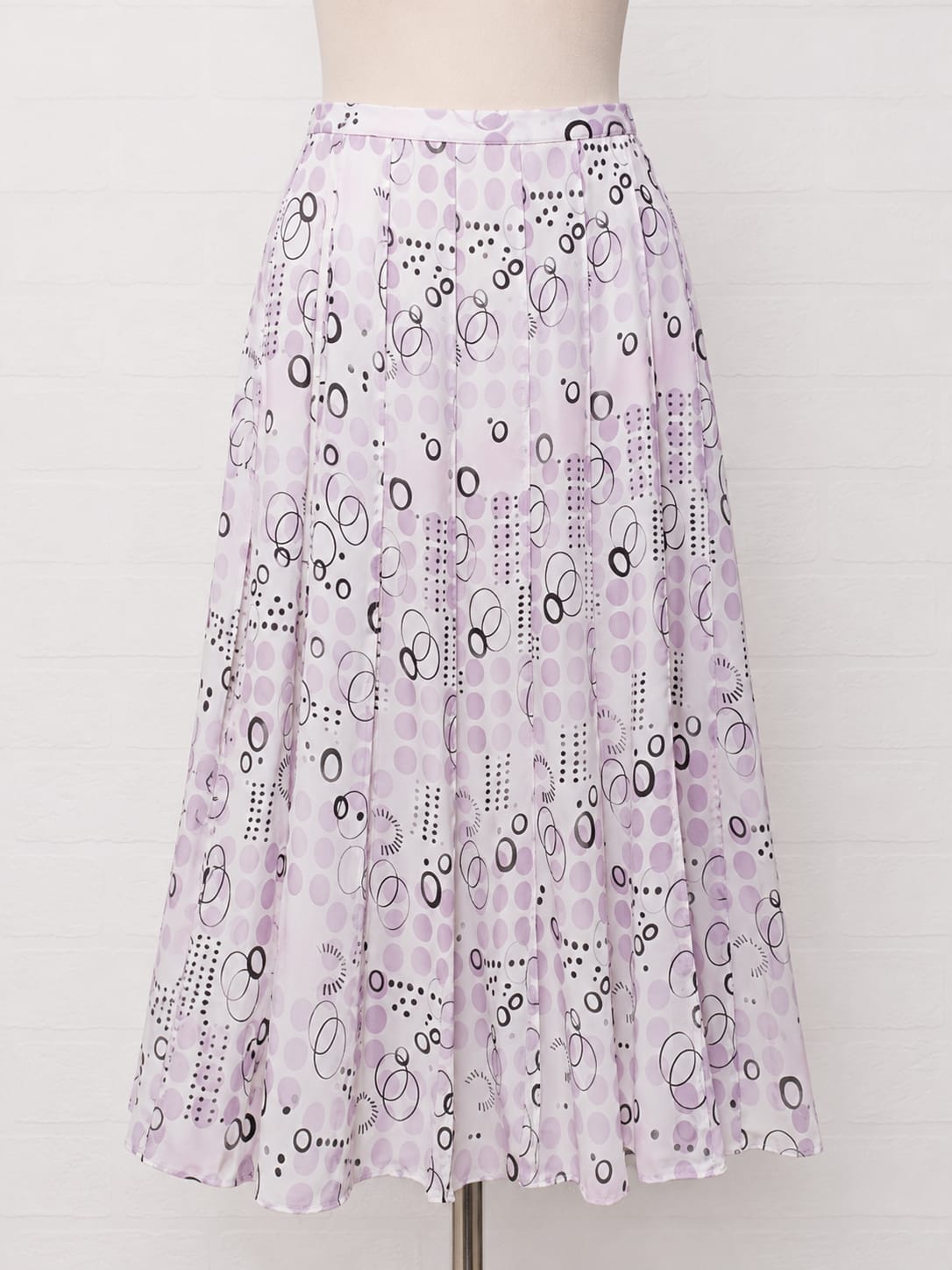 Women's Skirt Joella Di Marco Lilac & White Geometric Circle Print Maxi Size 16 - Very Good Condition