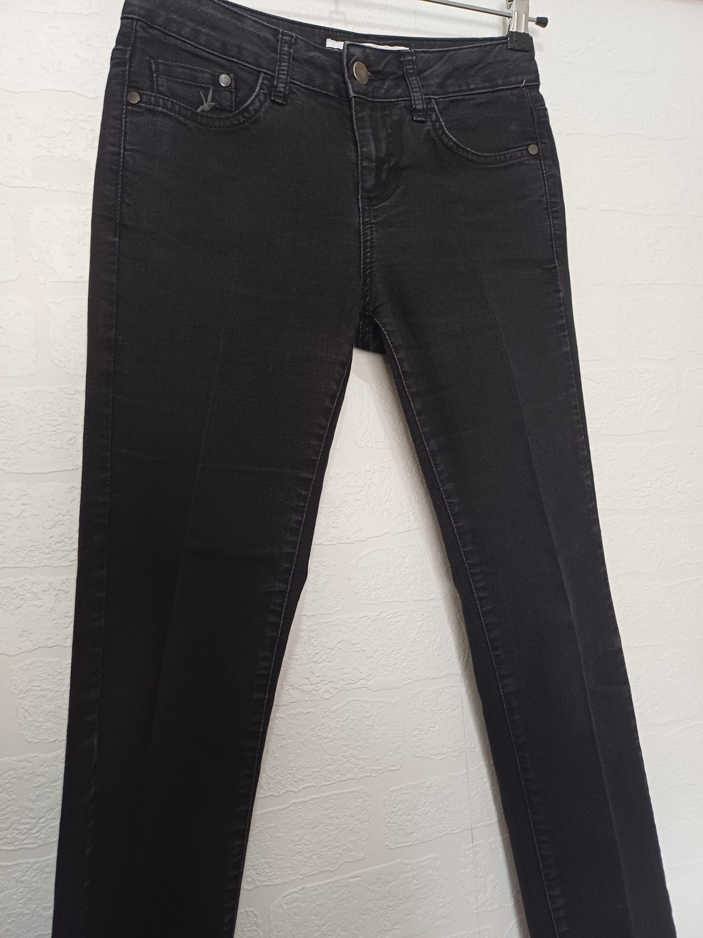 Women's Skinny Jeans Jasper Conran Black Stretch Denim Size UK 8 / W28 L27 - Very Good Condition