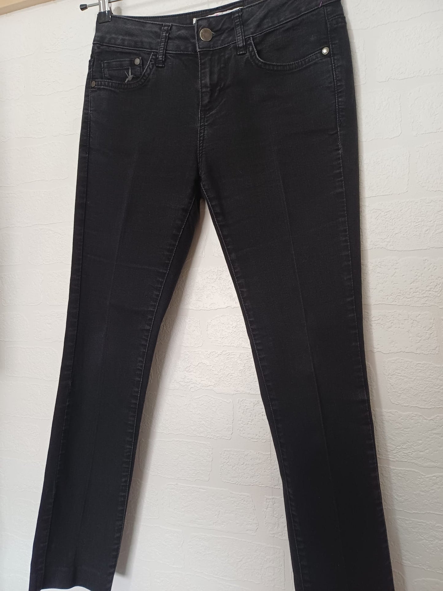 Women's Skinny Jeans Jasper Conran Black Stretch Denim Size UK 8 / W28 L27 - Very Good Condition