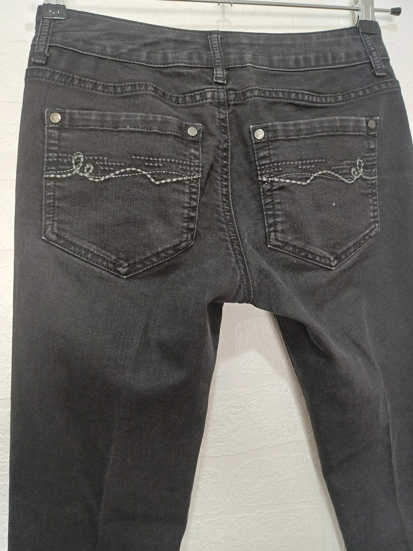 Women's Skinny Jeans Jasper Conran Black Stretch Denim Size UK 8 / W28 L27 - Very Good Condition