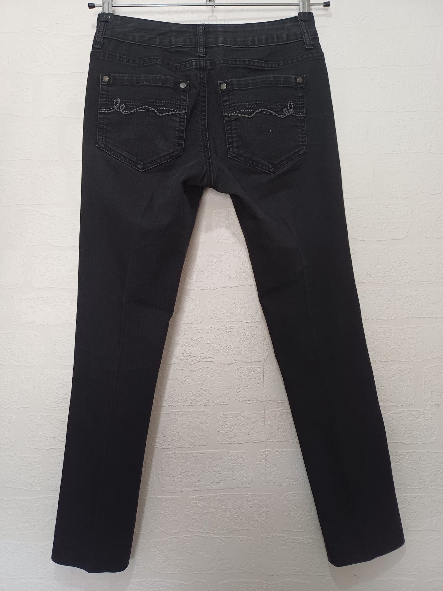 Women's Skinny Jeans Jasper Conran Black Stretch Denim Size UK 8 / W28 L27 - Very Good Condition