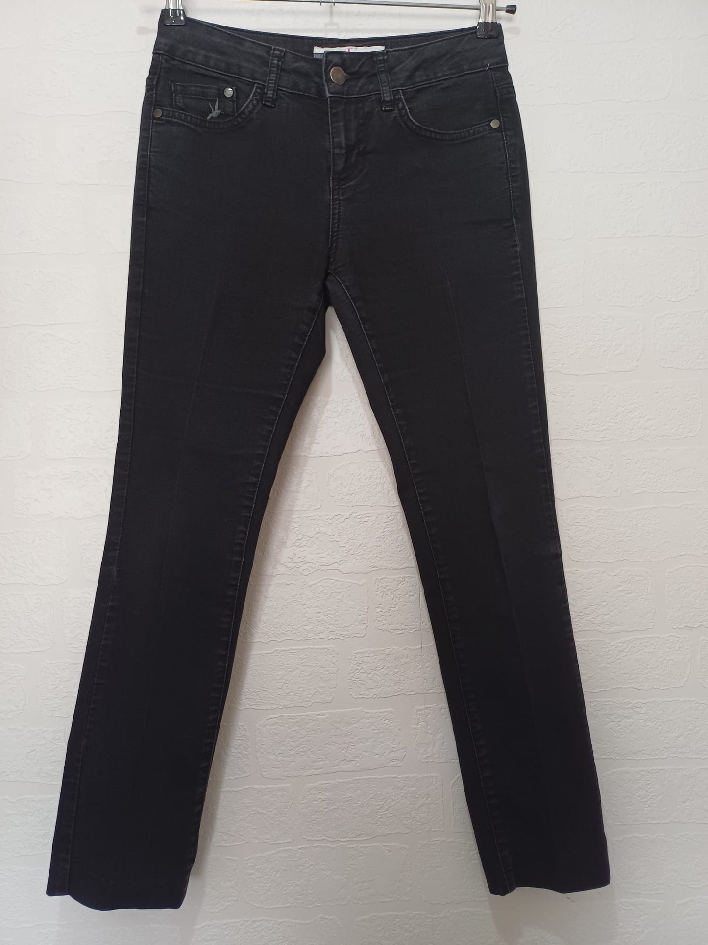 Women's Skinny Jeans Jasper Conran Black Stretch Denim Size UK 8 / W28 L27 - Very Good Condition