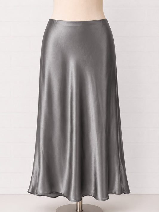 Women's Maxi Skirt LTS Long Tall Sally Silver Elasticated Waist Plus Size UK 20 Approx. 38" Waist - New With Tags