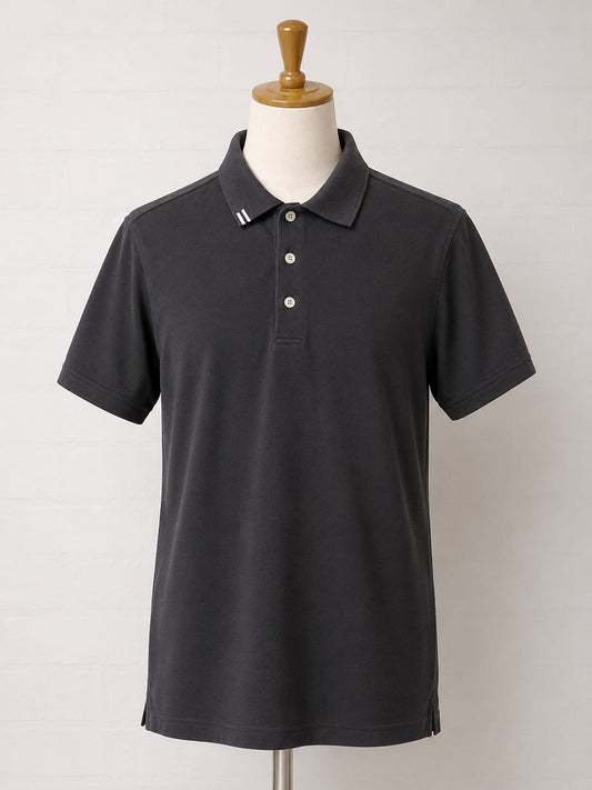 Men's Polo Shirt Ashworth EZ-TEC Faded Navy Blue Medium Approx. 21" PTP - Good Condition