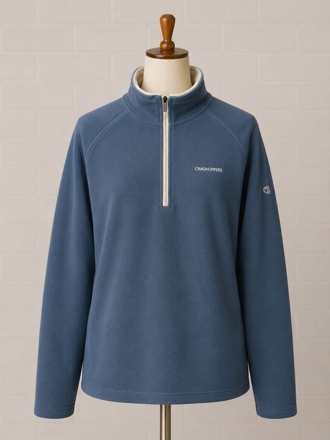 Men's & Women's Fleece Craghoppers Navy Blue Quarter Zip Large Approx. 23" PTP - Good Condition