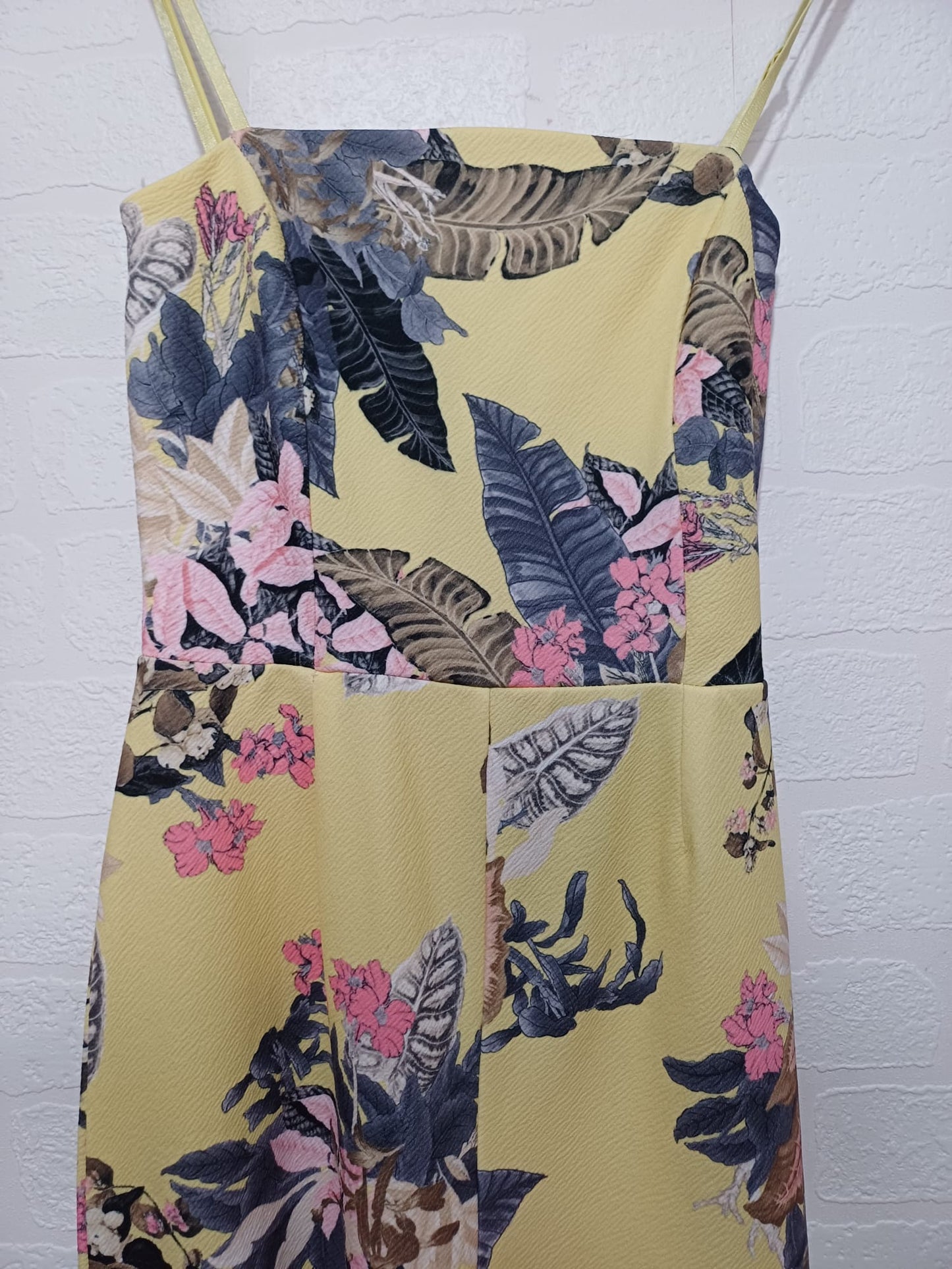 Women's Jumpsuit Quiz Yellow Floral Size 6 - Great Condition