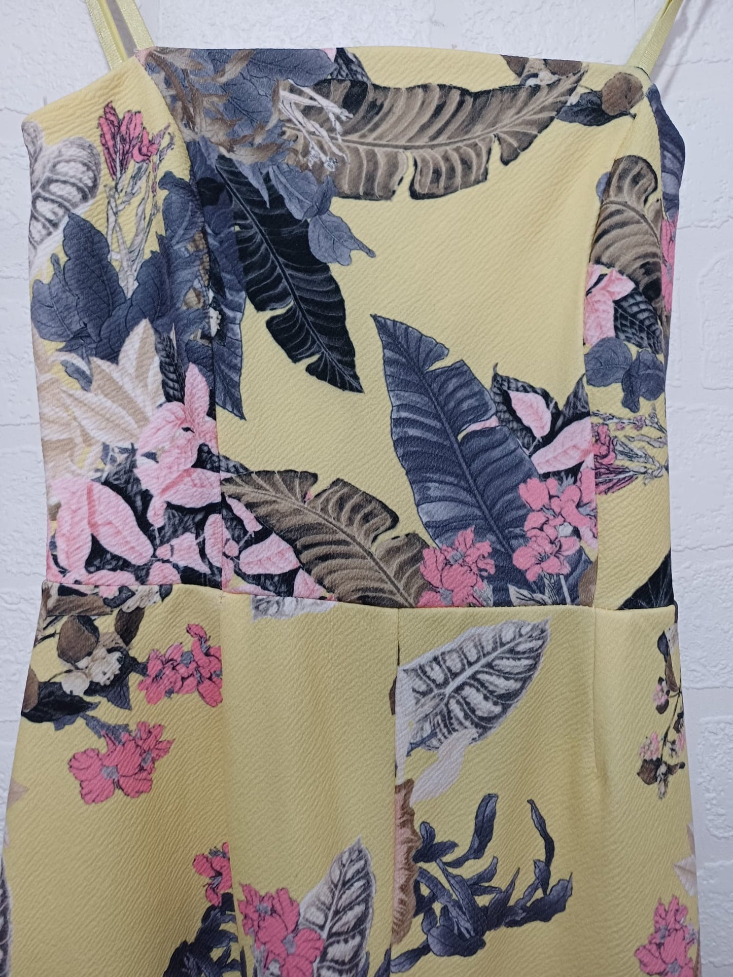Women's Jumpsuit Quiz Yellow Floral Size 6 - Great Condition