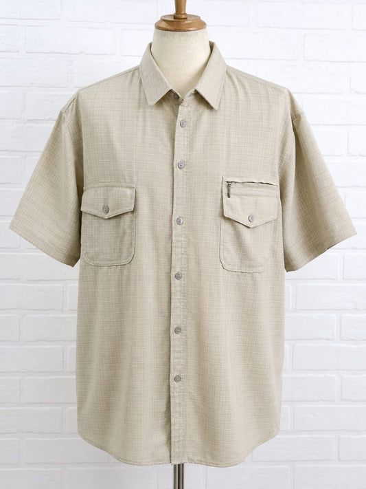 Men's Shirt Max Men Collection Beige Cream Short Sleeve Two Chest Pockets XXXL Approx. 25" PTP - Very Good Condition