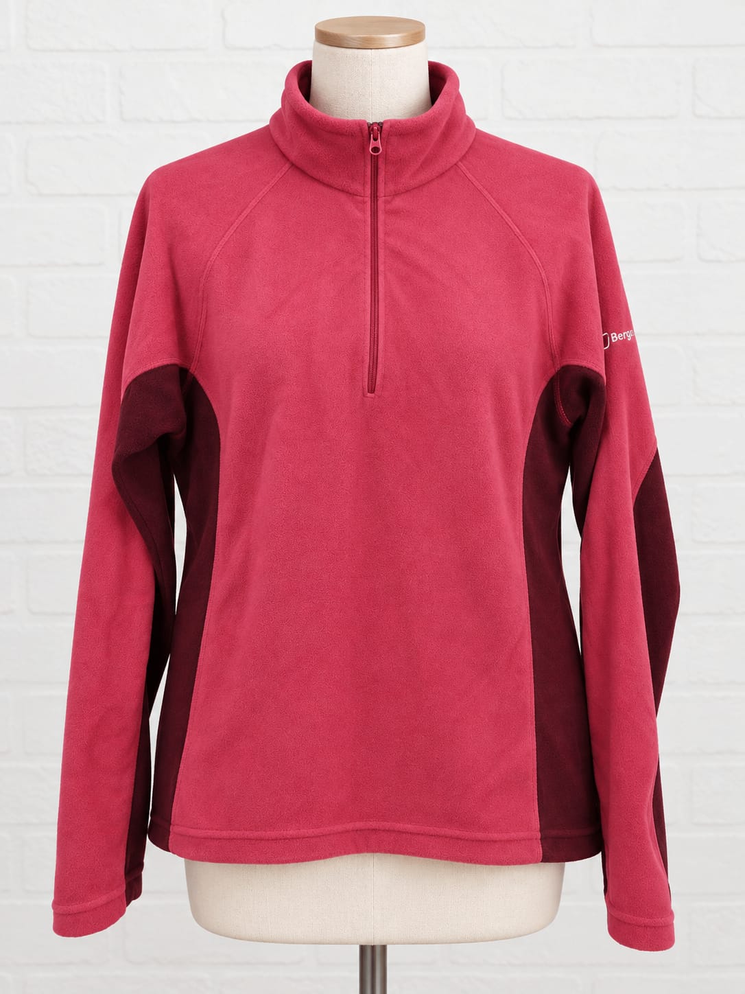 Berghaus Pink and Burgundy Fleece Jacket Size 18 21" PTP - Very Good Condition