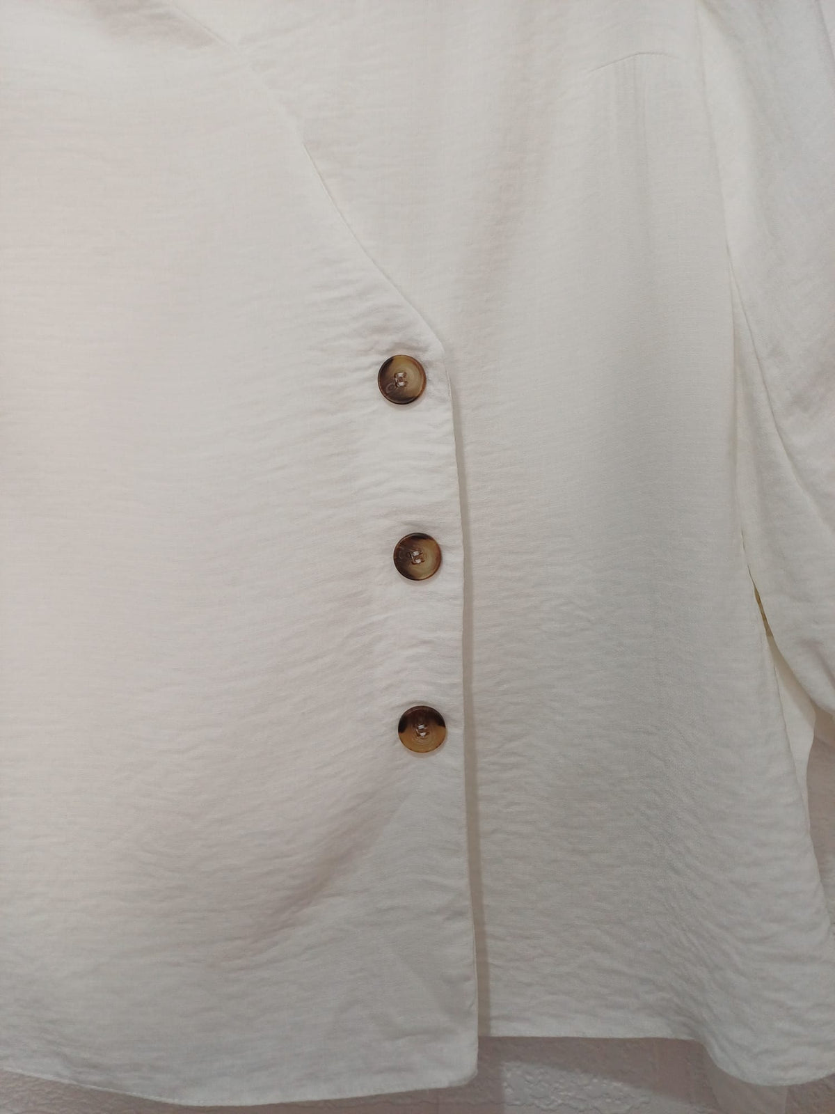 Women's Blouse Tu Clothing Ivory Faux-Wrap V-Neck Asymmetric UK 10 Very Good