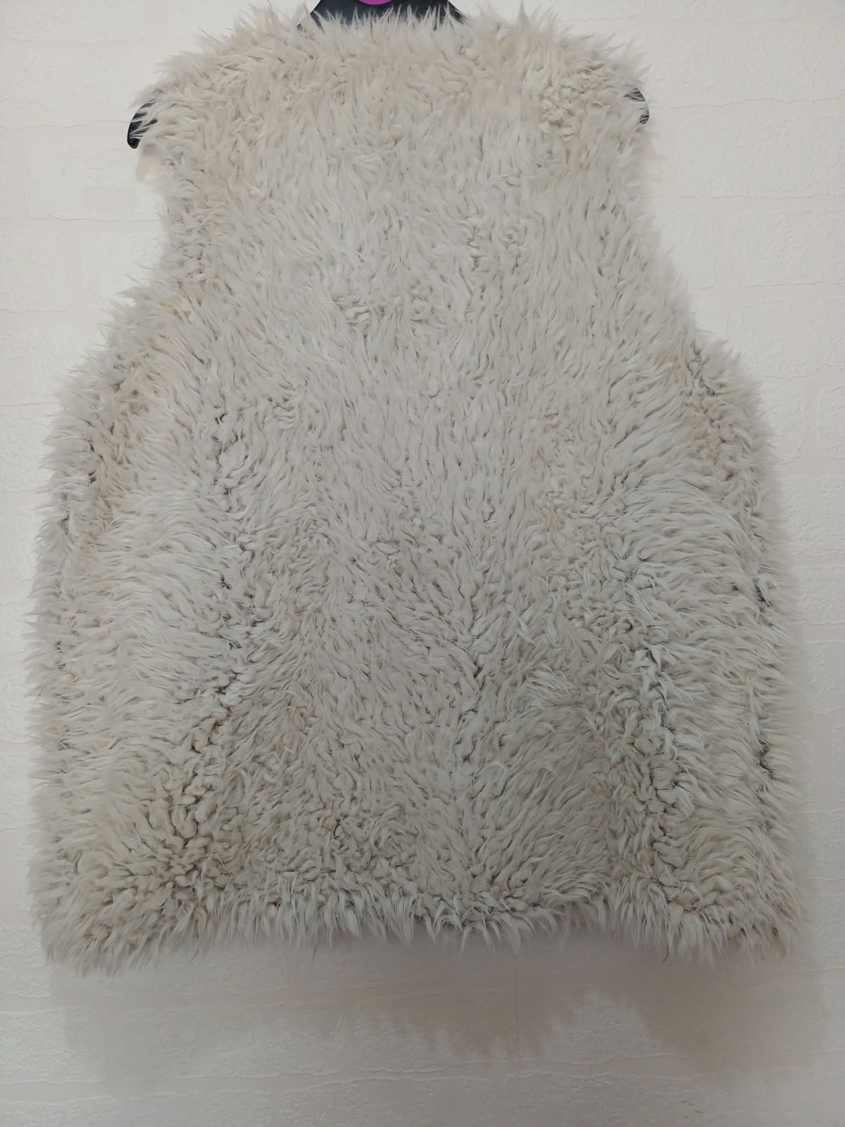 Women's Gilet Roman Originals Off-White Faux Fur Sleeveless Size 14 Very Good Condition