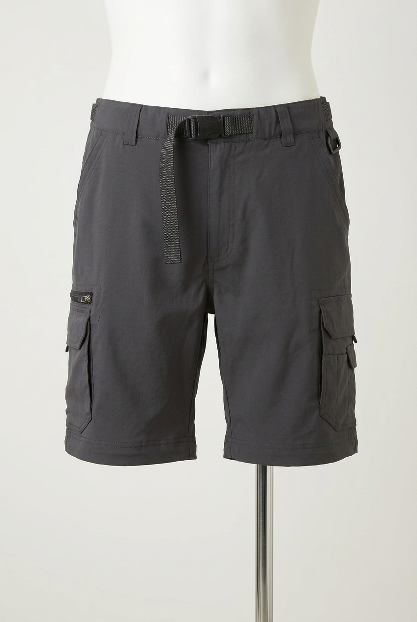 Men's Shorts BC Clothing Dark Grey Outdoor Hiking Cargo with Belt Size XL Very Good Condition