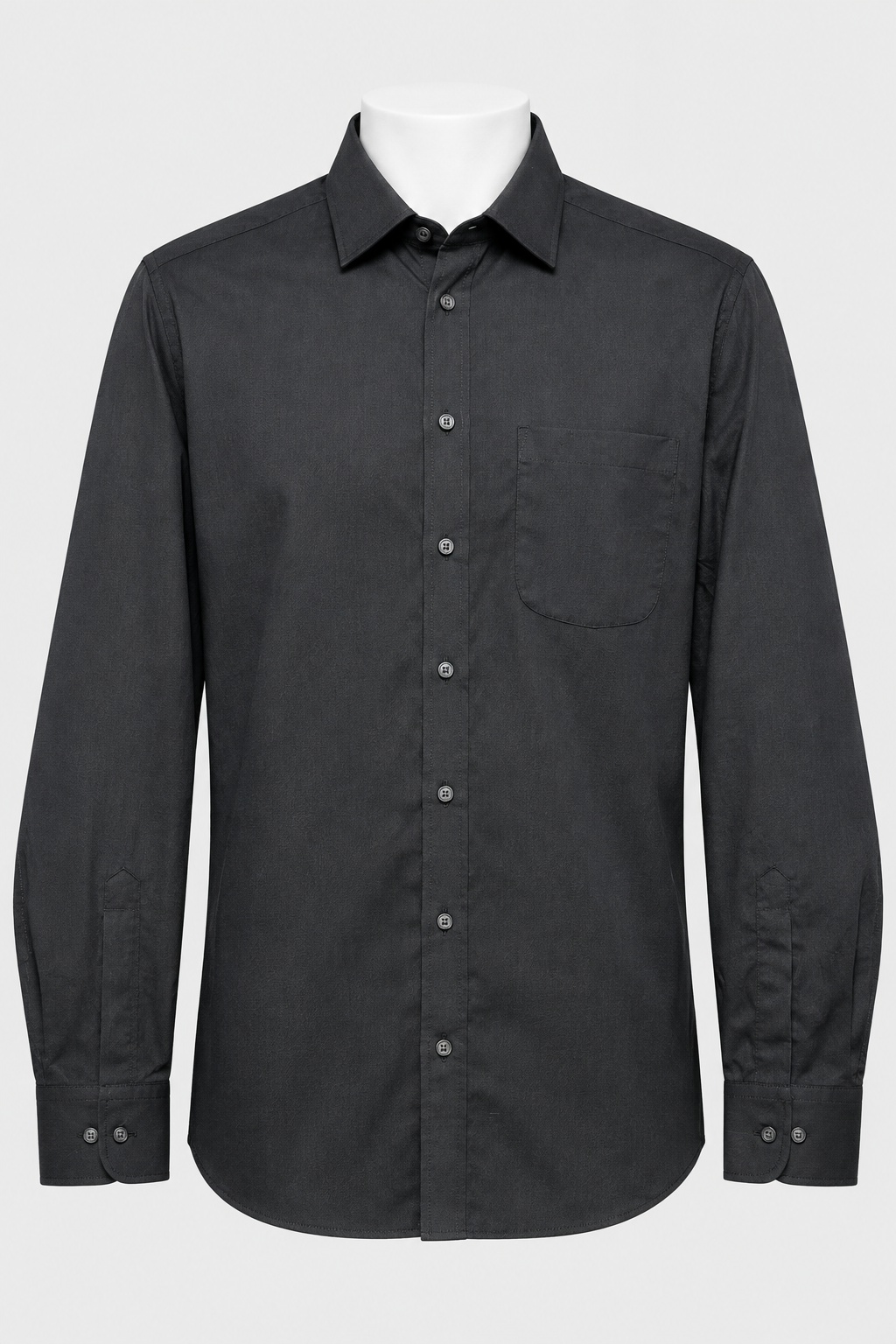 Men's Formal Shirt M&S Collection Black Slim Fit Long Sleeve Collar Size 15.5" (39–40 cm) Great Condition
