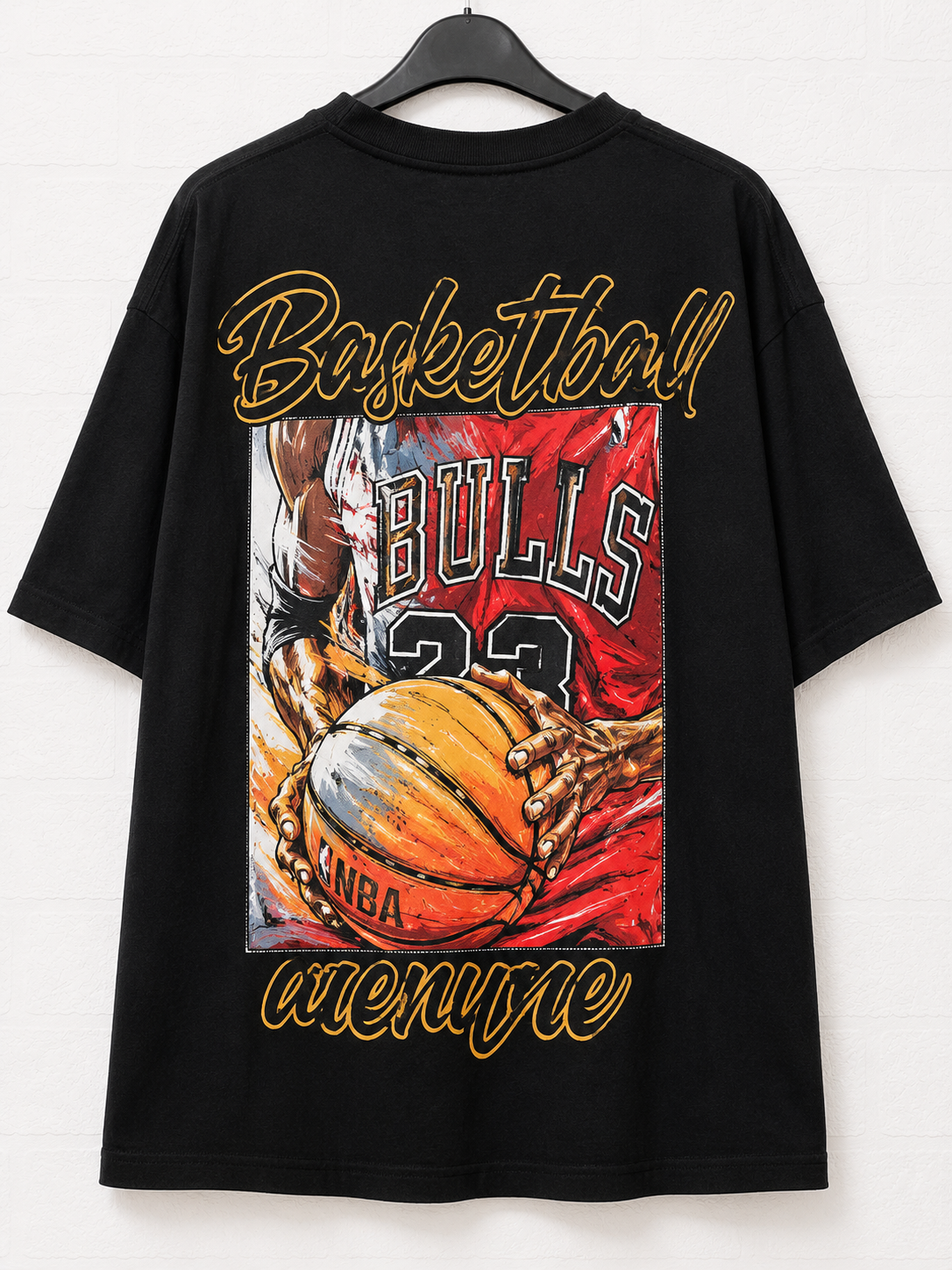 Frenzy Bulls Basketball Graphic T-Shirt Medium 20" PTP - Very Good Condition